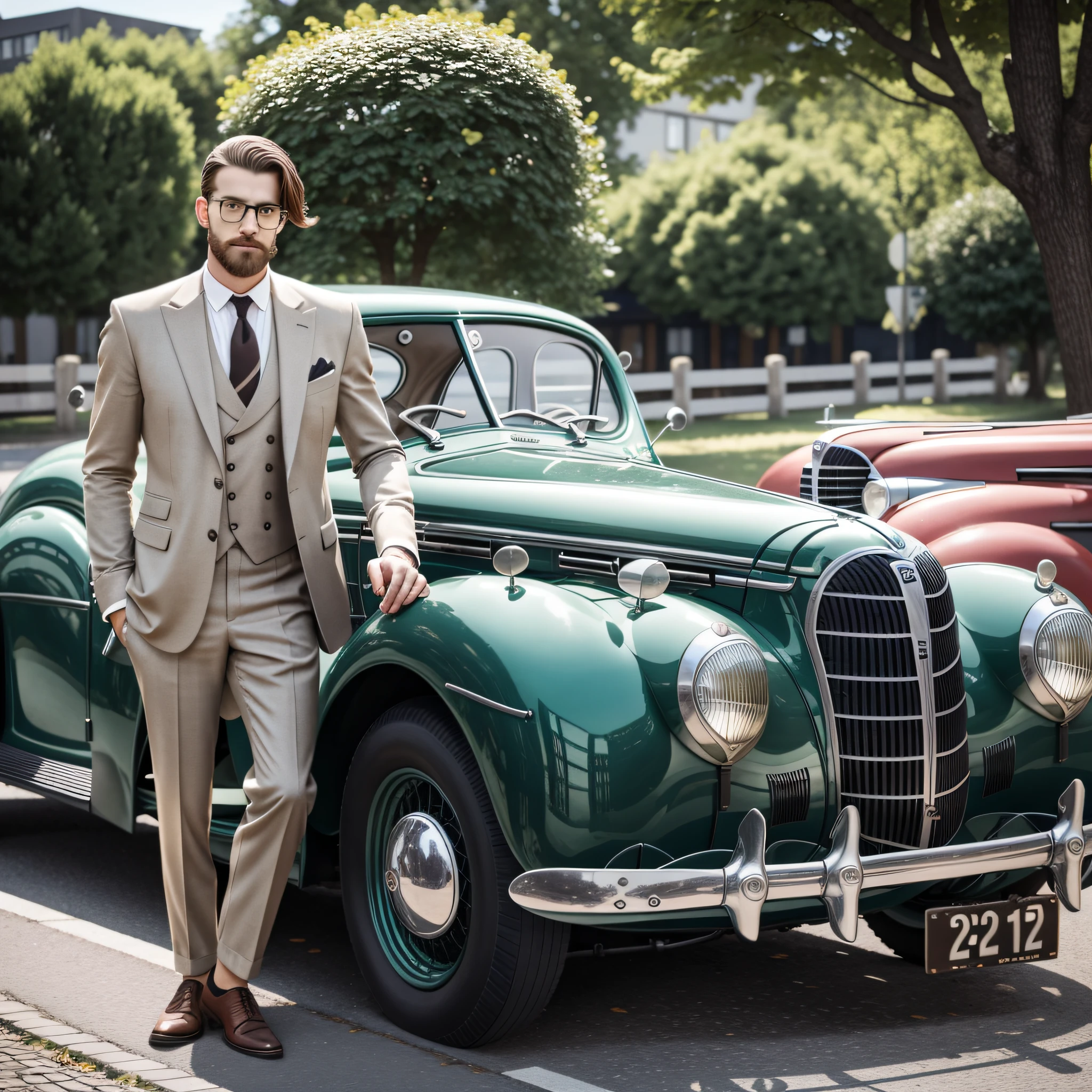 A handsome German man, hipster style 1940