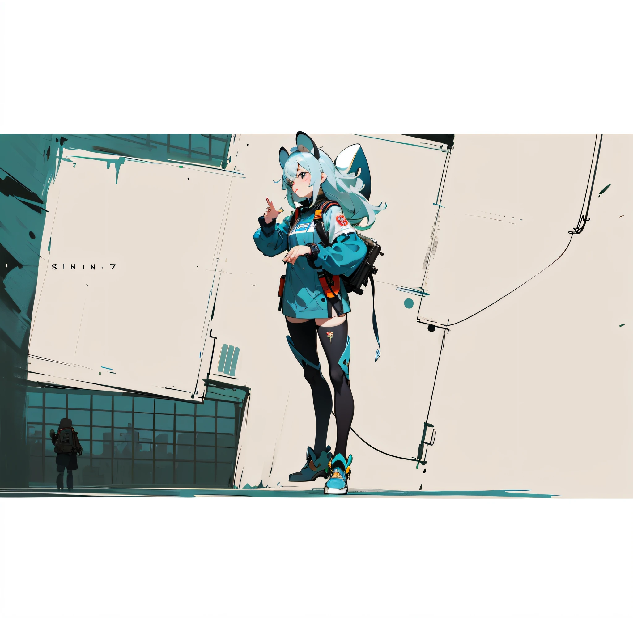 Anime characters, giant sharks, underwater elements with clouds above, anime robots mixed organic, mechanized witch girl, Sachin Teng, in the style of Sachin Teng, by Shitao, Mecha Aesthetics, Concept Art, E-Girl, E-Girl, Mouse Species Mecha, Mecha Animals, Krenz Cushart and Wenjun Lin, Cushart ((vtuber character design sheet, same character, front, side, Back)), full body, light shark background, anime characters with guns and white background, Guvez style artwork, inspired by Krenz Kusaud, illustrated concept art, Guvez, Krentz Kusart and Artem Demura, Ross Tran style, Krentz Kusart and Lin Wenjun, digital concept art illustration, Krentz Kusaud, shoes