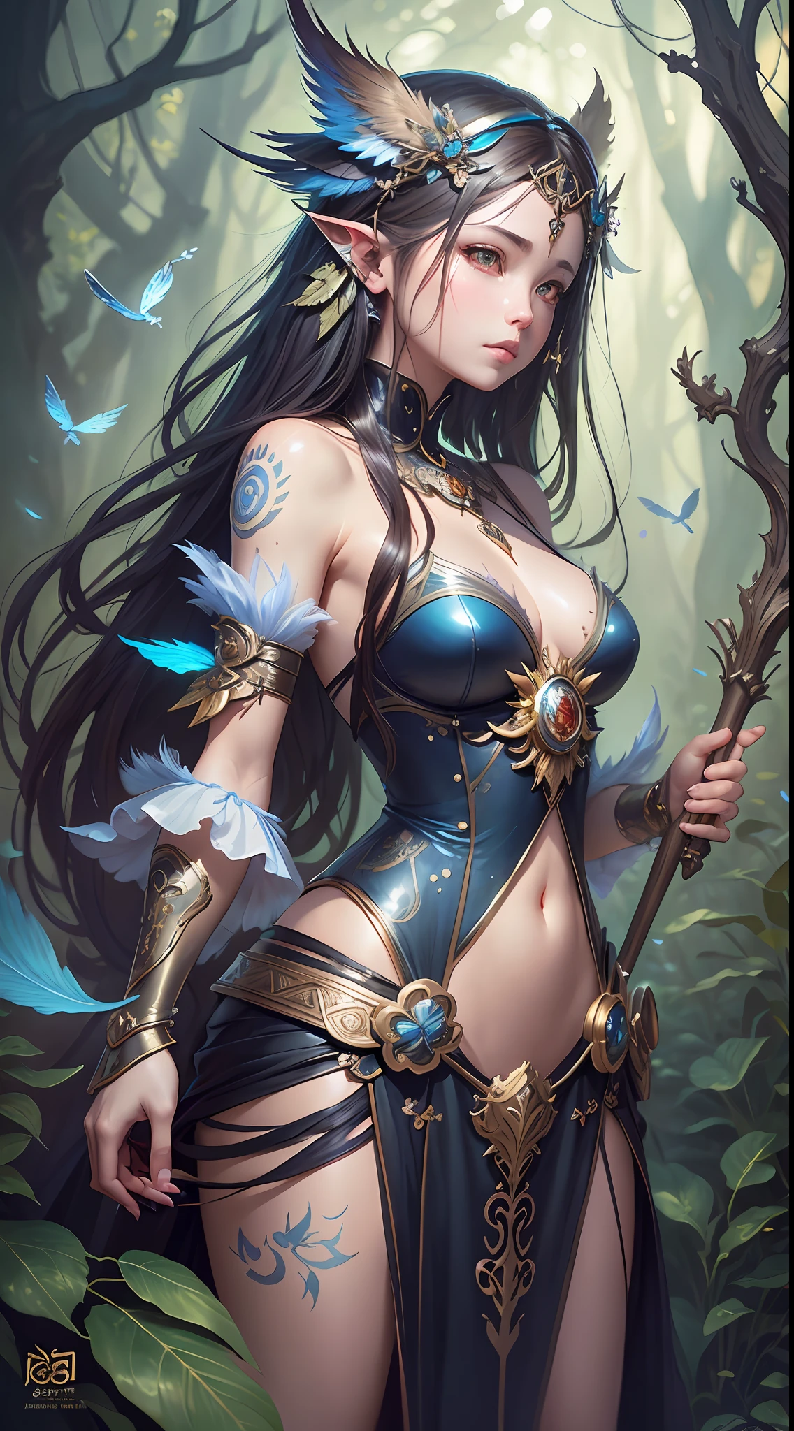 Cute and adorable fantasy owl, Bird-of-Paradise, sparrow, full body, shiny metallic jeweled depth, glowing smoke neon eyes, hoarfrost metal lace, fantasy, sunlight, sunbeam, intricate detail. 8k, dreamlike, surrealism, super cute, symmetrical, soft lighting, trending on artstation, intricate details, highly detailed, unreal engine, by ross tran, wlop, artgerm and james jean, Brian Froud, art illustration by Miho Hirano, Neimy Kanani, oil on canvas by Aykut Aydoğdu, oil painting, heavy strokes, paint dripping
