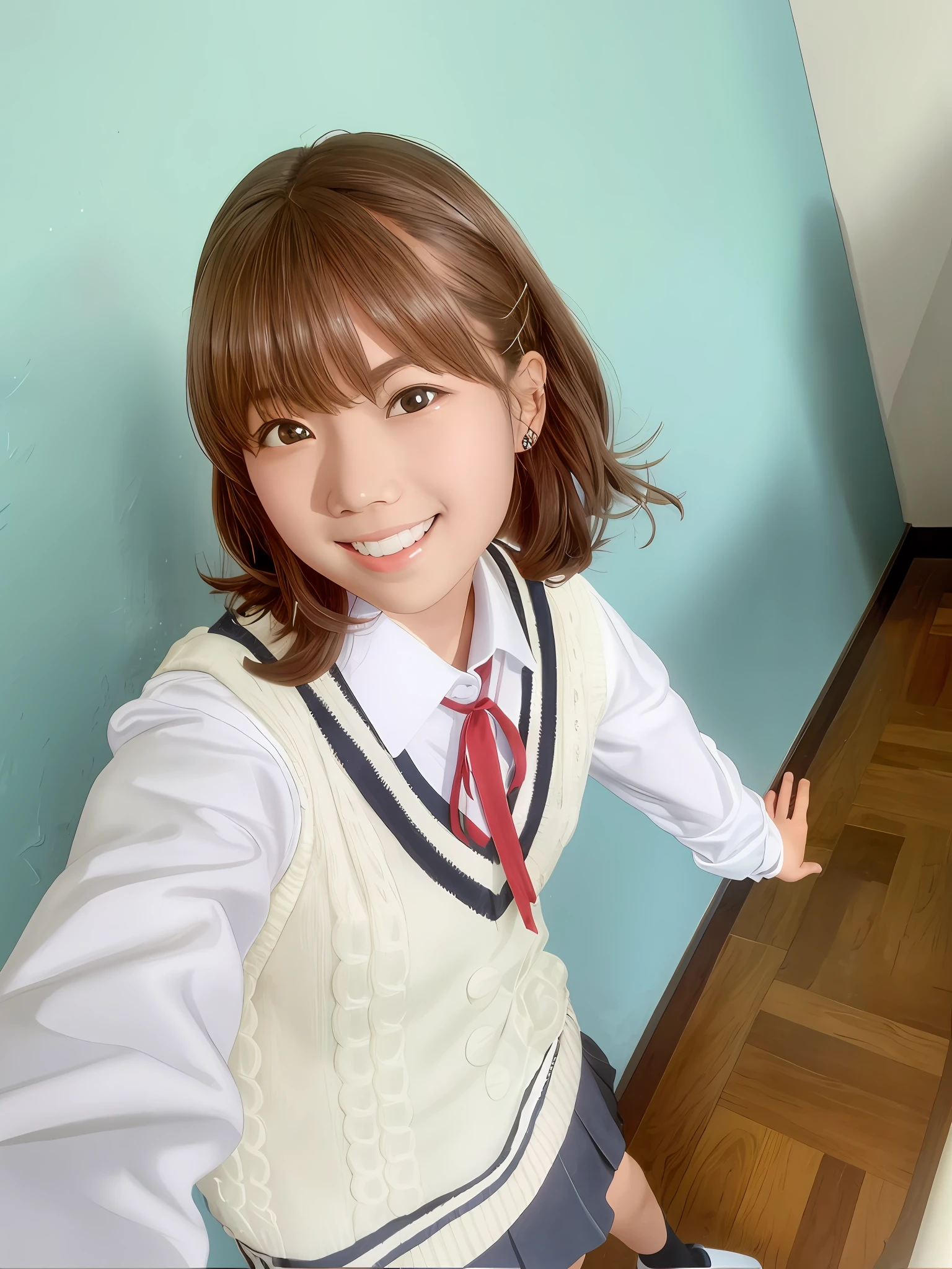 there is a young girl in a school uniform posing for a picture, seifuku, chiho, sakimichan, rin, shiori teshirogi, nishimiya shouko, narumi kakinouchi, sakimi chan, shikamimi, sakimimichan, juri misaki, aya takano color style, wearing japanese school uniform