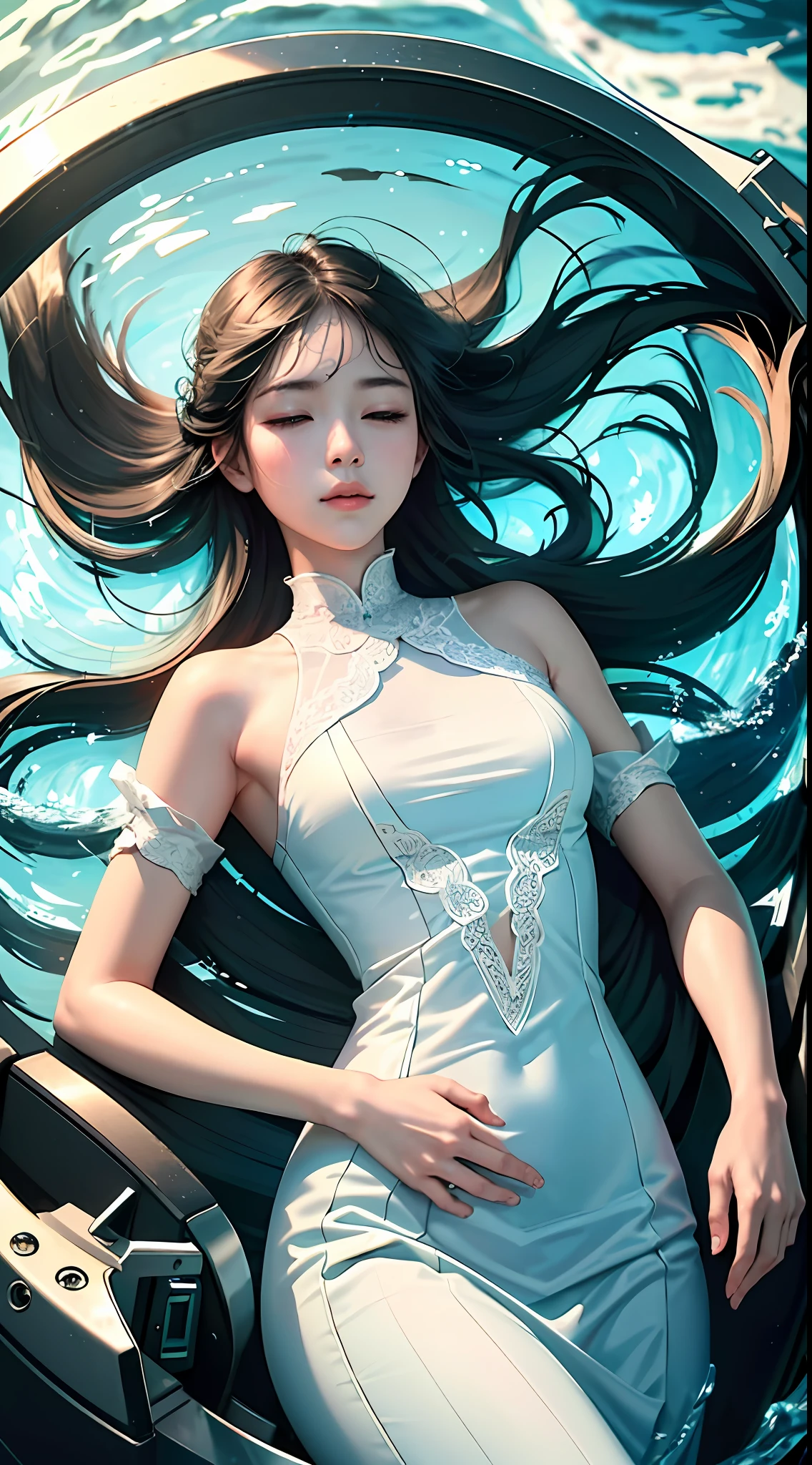 (best quality, masterpiece),peace girl,peaceful atmosphere, tranquility, serenity, quietness, calmness, relaxing, soothing, gentle, composure, contentment, satisfaction, happiness.