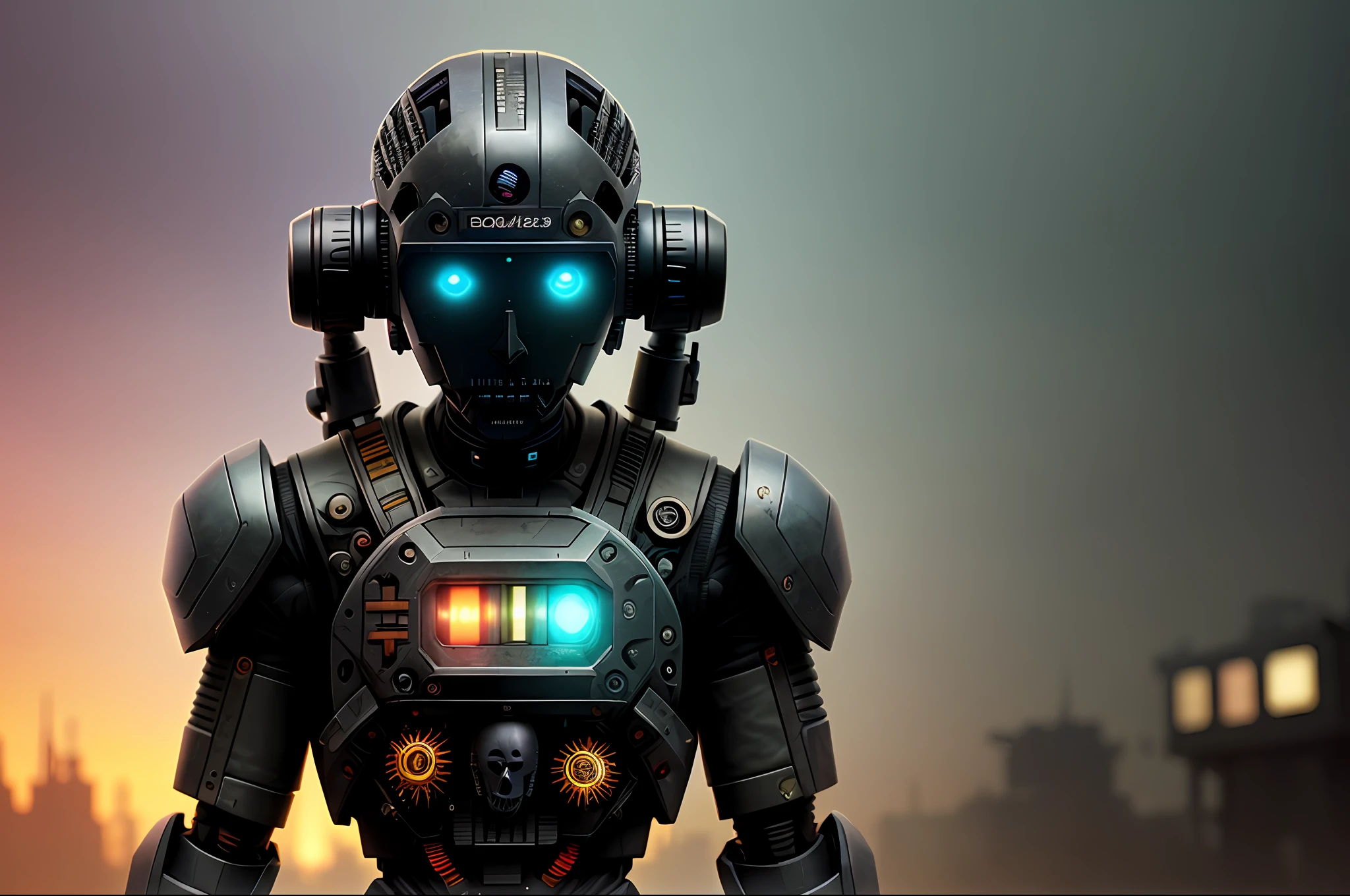 black dummy without a face, ((((with mechanical brains in head)))), warrior, weapon, cybernetics, many oil and electric hoses, apocalypse after war atmosphere in the background, many colorful lights on the background,
(closeup:0.08), epic realistic, epic pose, bokeh 4k textures, faded, neutral colors, muted colors, dimmed colors, film grainy, lut, technicolor, low contrast, ((((HDR++)))), ((((muted colors)))), ((((cinematic look)))), soothing tones, insane details, intricate details, intricate scene, artstation, hyperdetailed, cinematic shot, adobe lightroom, photolab, warm lights, dramatic light, vignette, complex background, dim colors, exposure blend, slate gray atmosphere, (vsco:0.3)