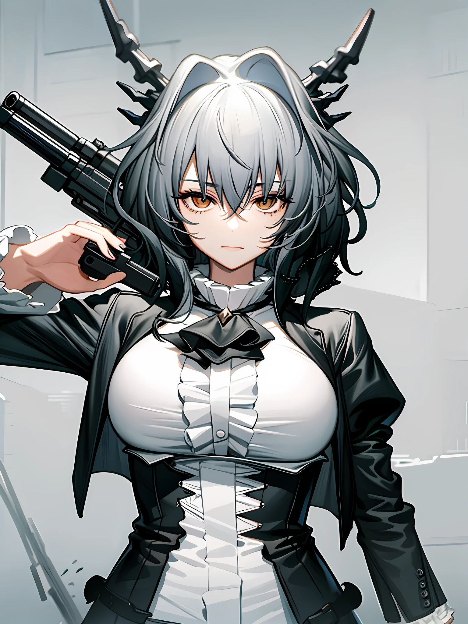 Gray teddy dog violent with gun