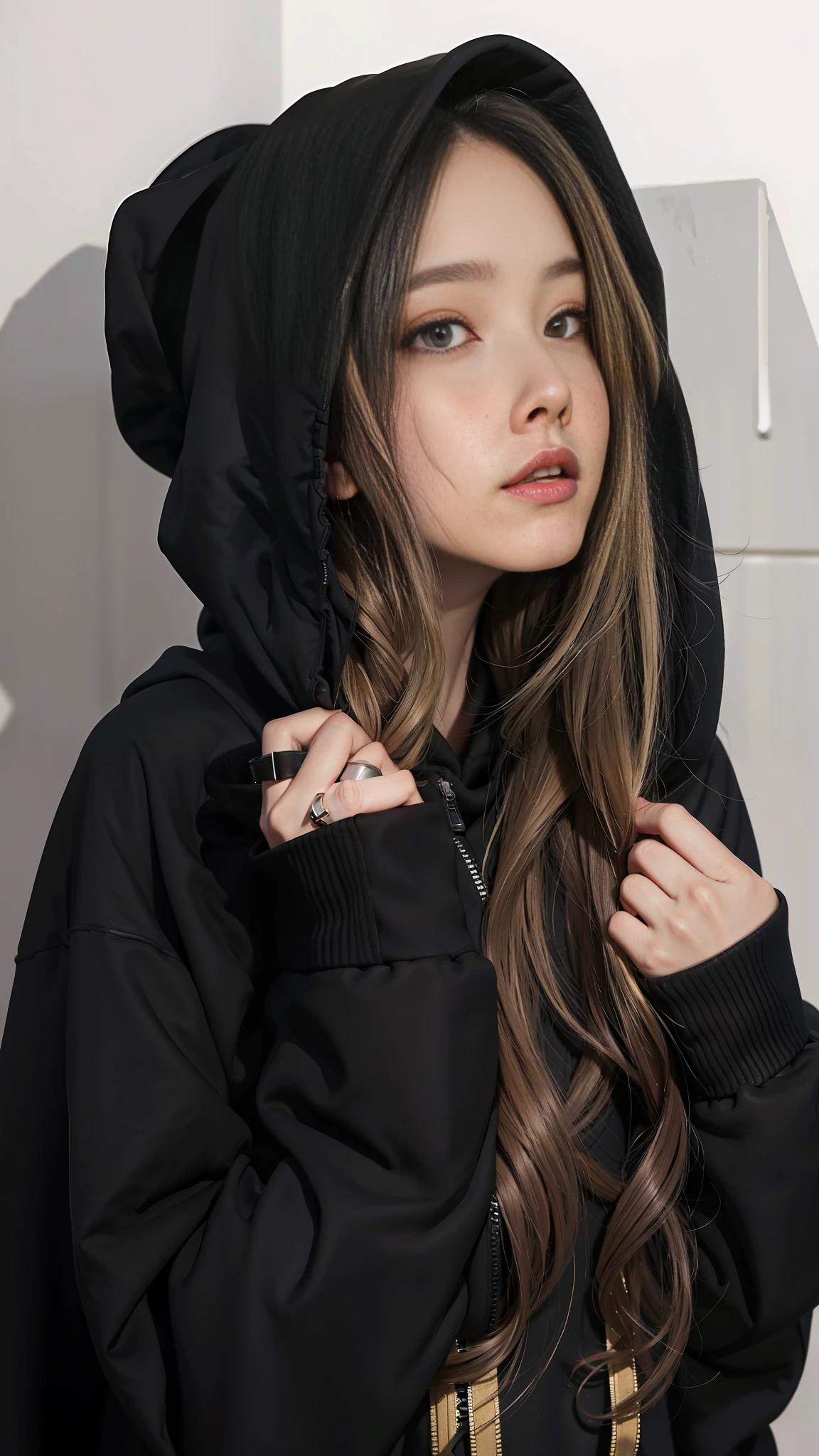 Close up portrait of woman in black hoodie, girl in black hoodie, girl in hoodie, blonde girl in hoodie, wearing black hoodie, black hoodie, wearing black hoodie, Dilabadi Lumlat, wearing hoodie, wearing hoodie, wearing clothes black hoodie, wearing oversized hoodie, wearing hoodie, wearing hoodie