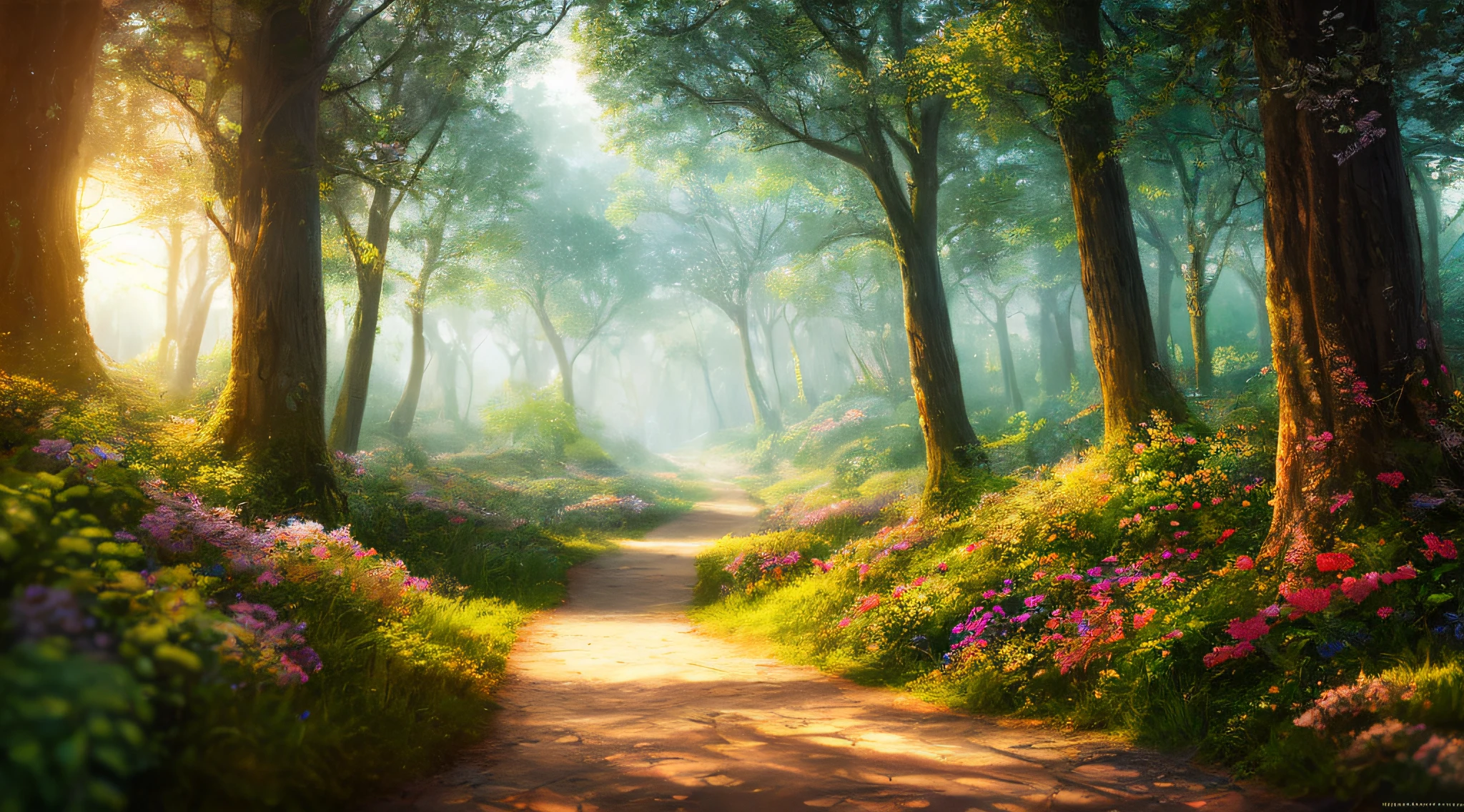 masterpiece, best quality, high quality,extremely detailed CG unity 8k wallpaper, An enchanting and dreamy scene of a fantasy forest, with towering trees, glowing mushrooms, and hidden fairy glens, creating a sense of mystique and enchantment, artstation, digital illustration, intricate, trending, pastel colors, oil paiting, award winning photography, Bokeh, Depth of Field, HDR, bloom, Chromatic Aberration ,Photorealistic,extremely detailed, trending on artstation, trending on CGsociety, Intricate, High Detail, dramatic, art by midjourney