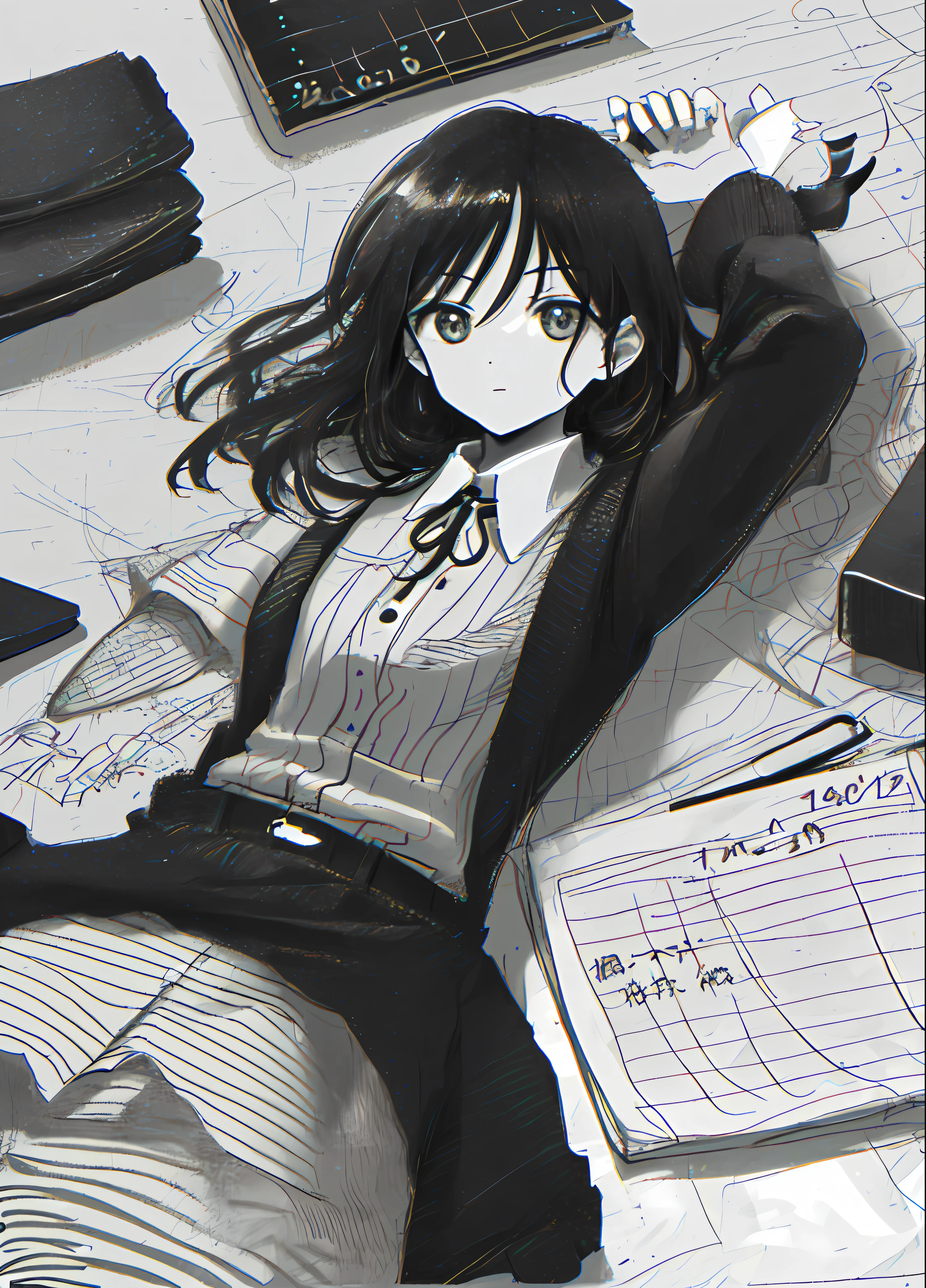 rough drawing, drawn in a notebook, scribbled on a notebook, white notebook, monochrome,