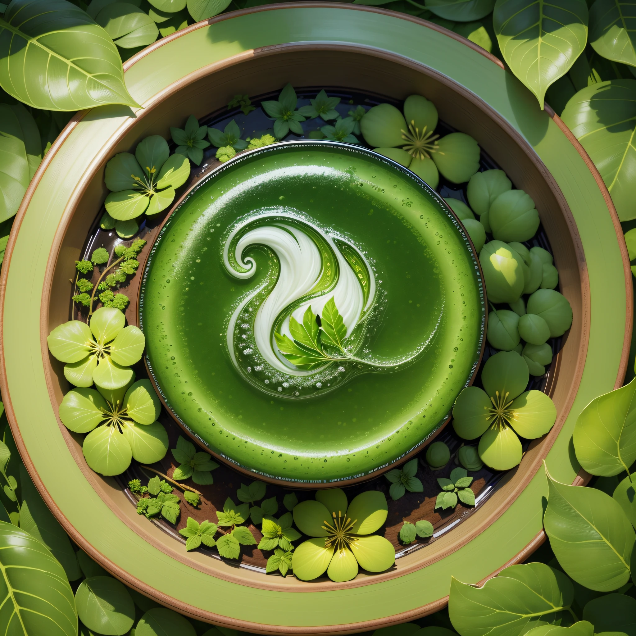 The name "Green Essence" can be written in an elegant and organic font, conveying a sense of nature and harmony. The letters can be in a shade of green or in a color that complements the color of the leaf in the symbol makes a logo with the name Green Essence for gardening company --auto --s2