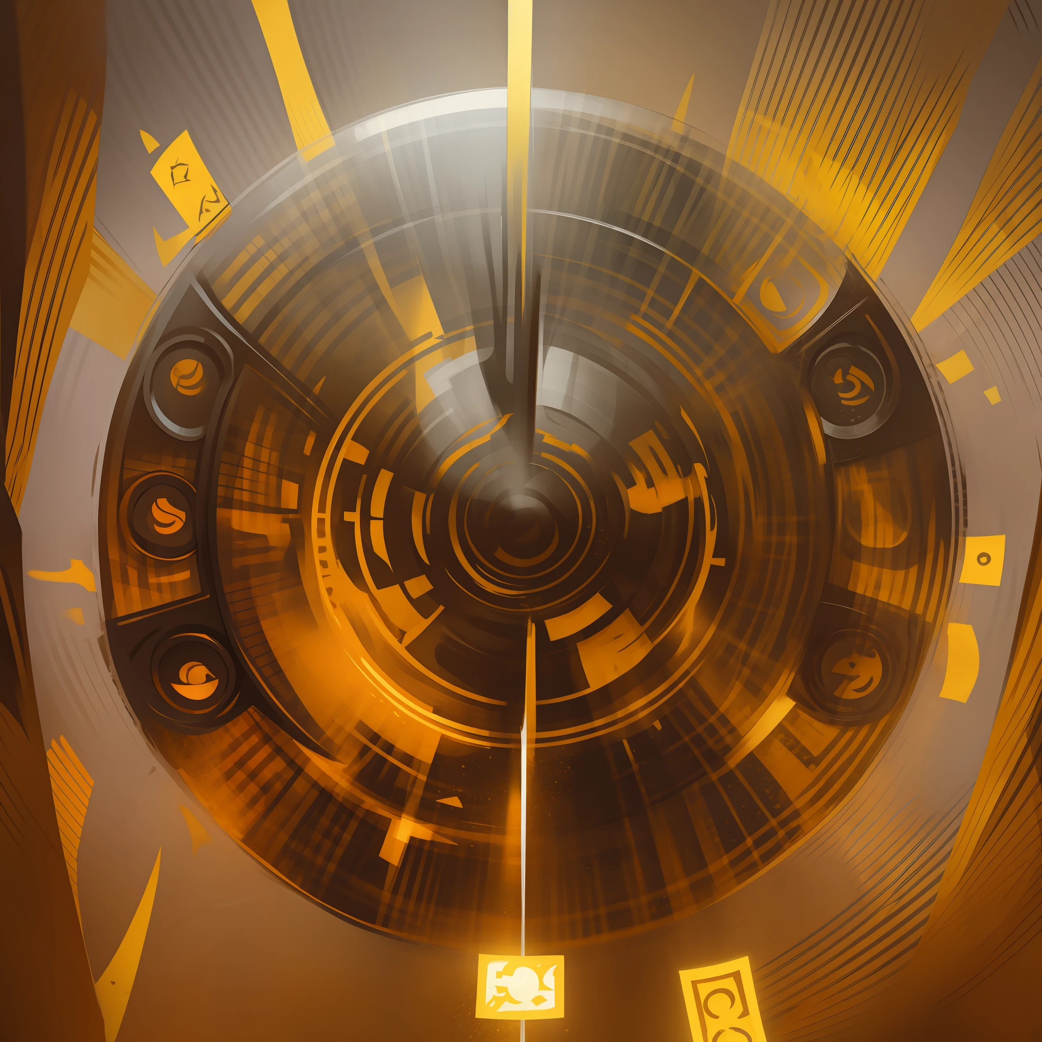 A yellow orange ornate sigil symbol perfect for bounty hunting guild