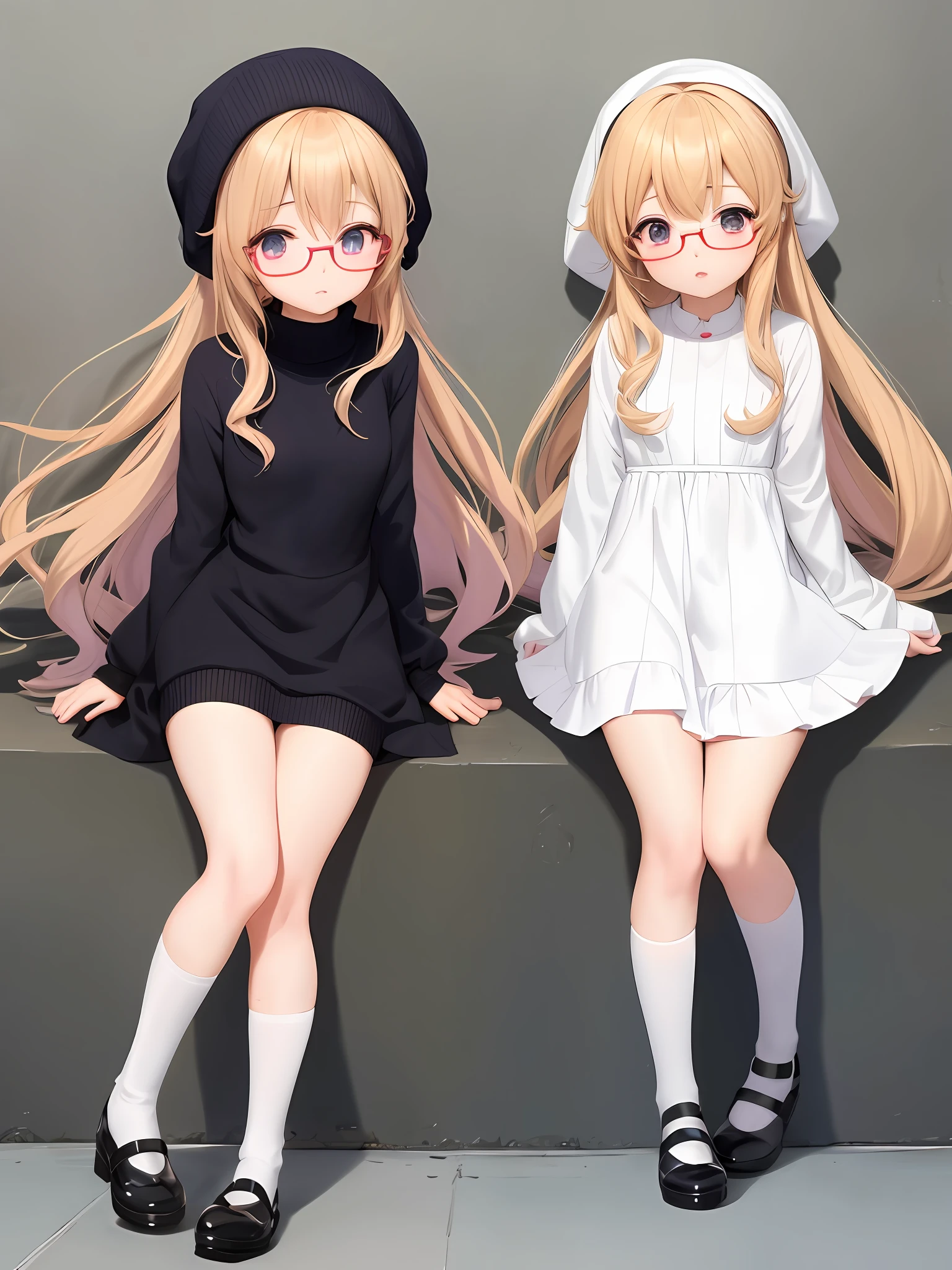 anime visual of a cute girl, small curvy loli, portrait of lolita, loli in dress, small loli girl, portrait of an anime girl, portrait of cute anime girl, anime moe artstyle, Modern Hijab, MagijMix V5, Oversized Sweater LoRA, Strahovski Embeddings, Glasses LoRA, A pair of ggx heels LoRA, Hires Fix - Upscaler 4X Real-Esrgan. Gabe