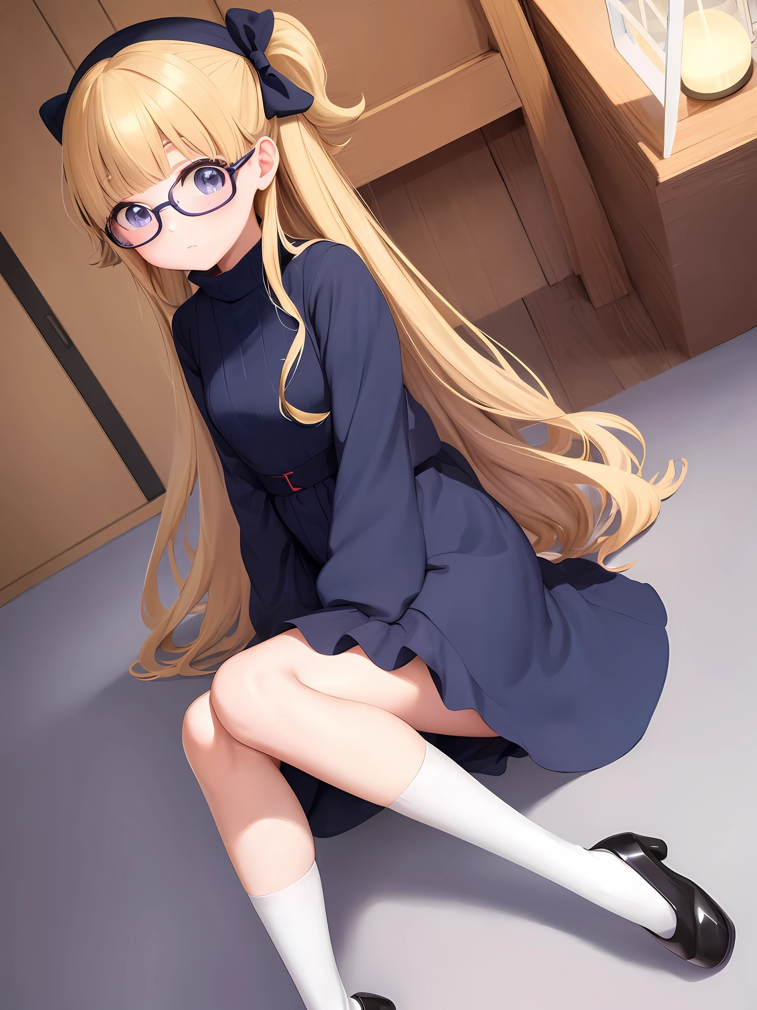 anime visual of a cute girl, small curvy ****, portrait of ****ta, **** in dress, small **** girl, portrait of an anime girl, portrait of cute anime girl, anime moe artstyle, Modern Hijab, MagijMix V5, Oversized Sweater LoRA, Strahovski Embeddings, Glasses LoRA, A pair of ggx heels LoRA, Hires Fix - Upscaler 4X Real-Esrgan. Sitting, solo, 1girl