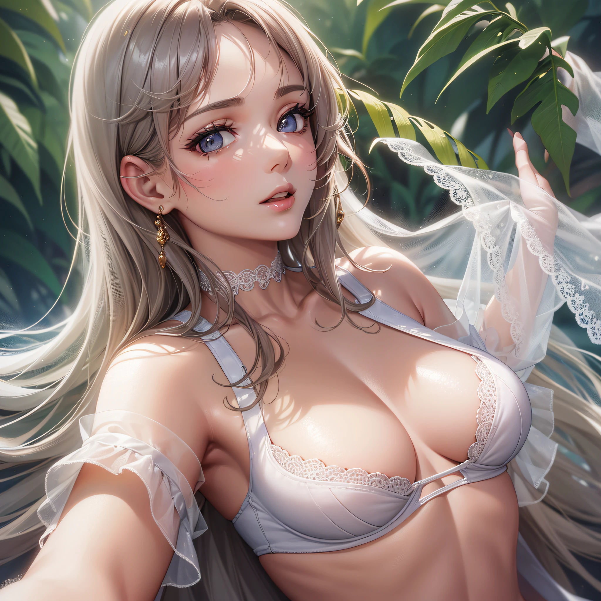 (highly detailed body, highly detailed face, best quality: 1.2), a beautiful woman, small chest, look at the viewer, (white bra, wide white shirt, shorts),