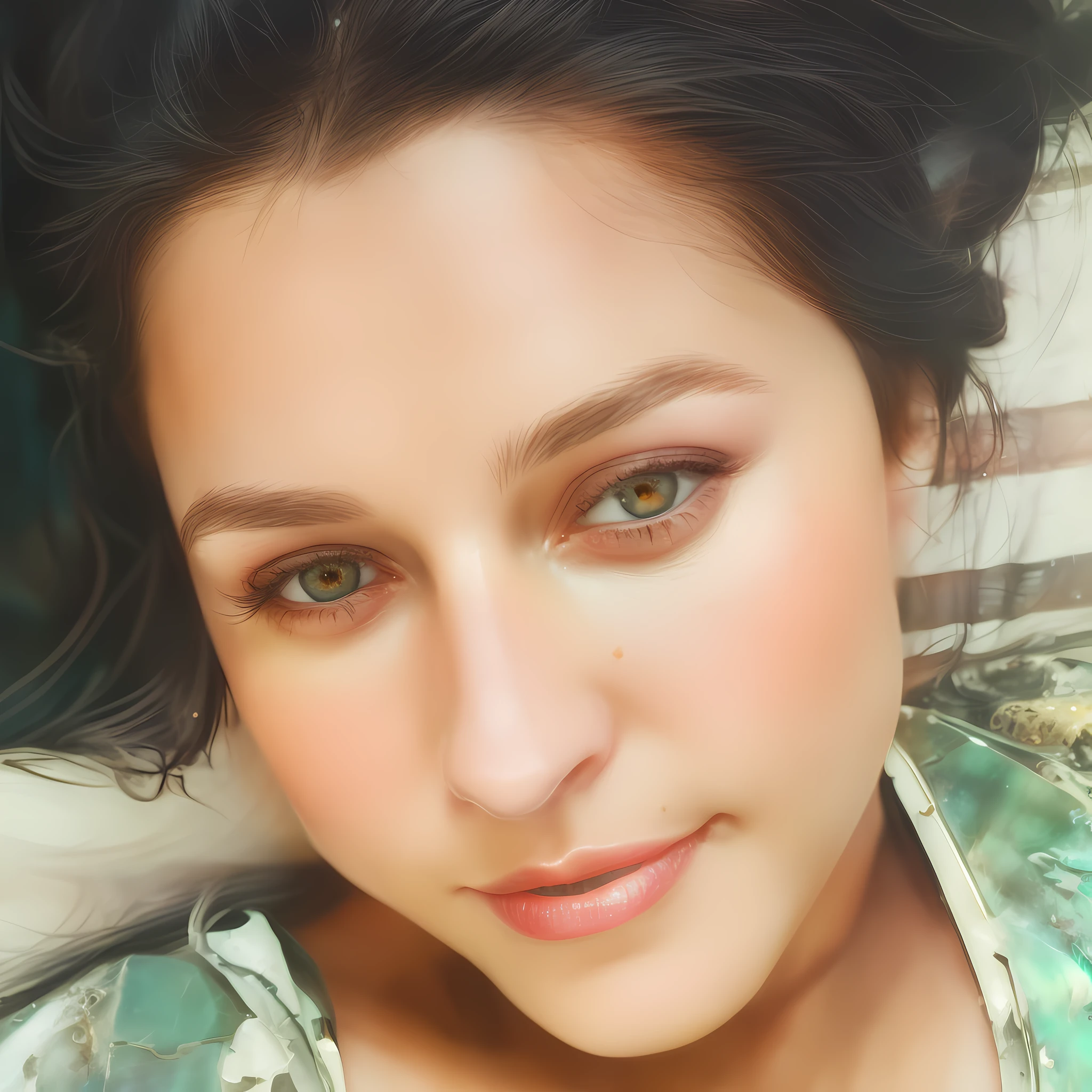 there is a woman lying on a bed with a cell phone, 30 years old, 3 0 years old, profile picture, beuatiful face, 3 2 years, selfie of a young woman, high quality upload, Faridah Malik, 2 8 years, profile picture, 2 7 years, about 3 5 years, 2 ,  Shot in 8K resolution, splash art, fantastic comic book style, photorealistic, anatomical realistic digital painting portrait, (medieval city:1.3), particle light,, very detailed skin, very detailed eyes, (Elden ring style:1.3), (Warhammer style:1.1), conceptual artist, global lighting, depth of field, splash art, art by Artgerm and Greg Rutkowski and Viktoria Gavrilenko