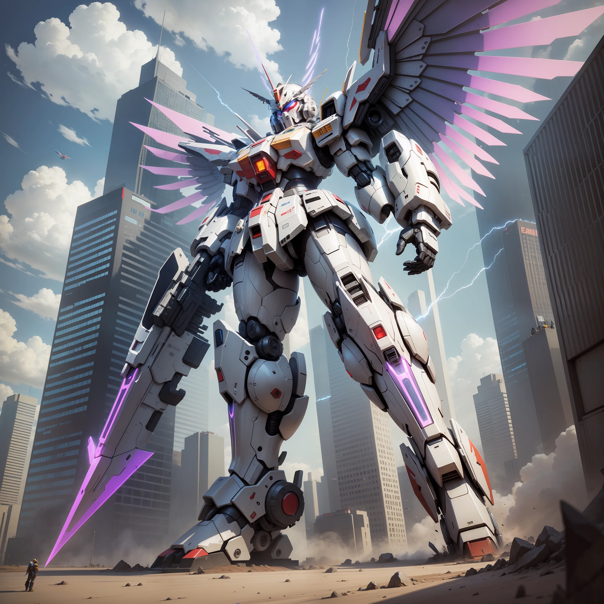 Wings of an Angel Giant Robot Cyberpunk Sci-Fi Gundam Top Quality Masterpiece Beam Saber Robot Future World