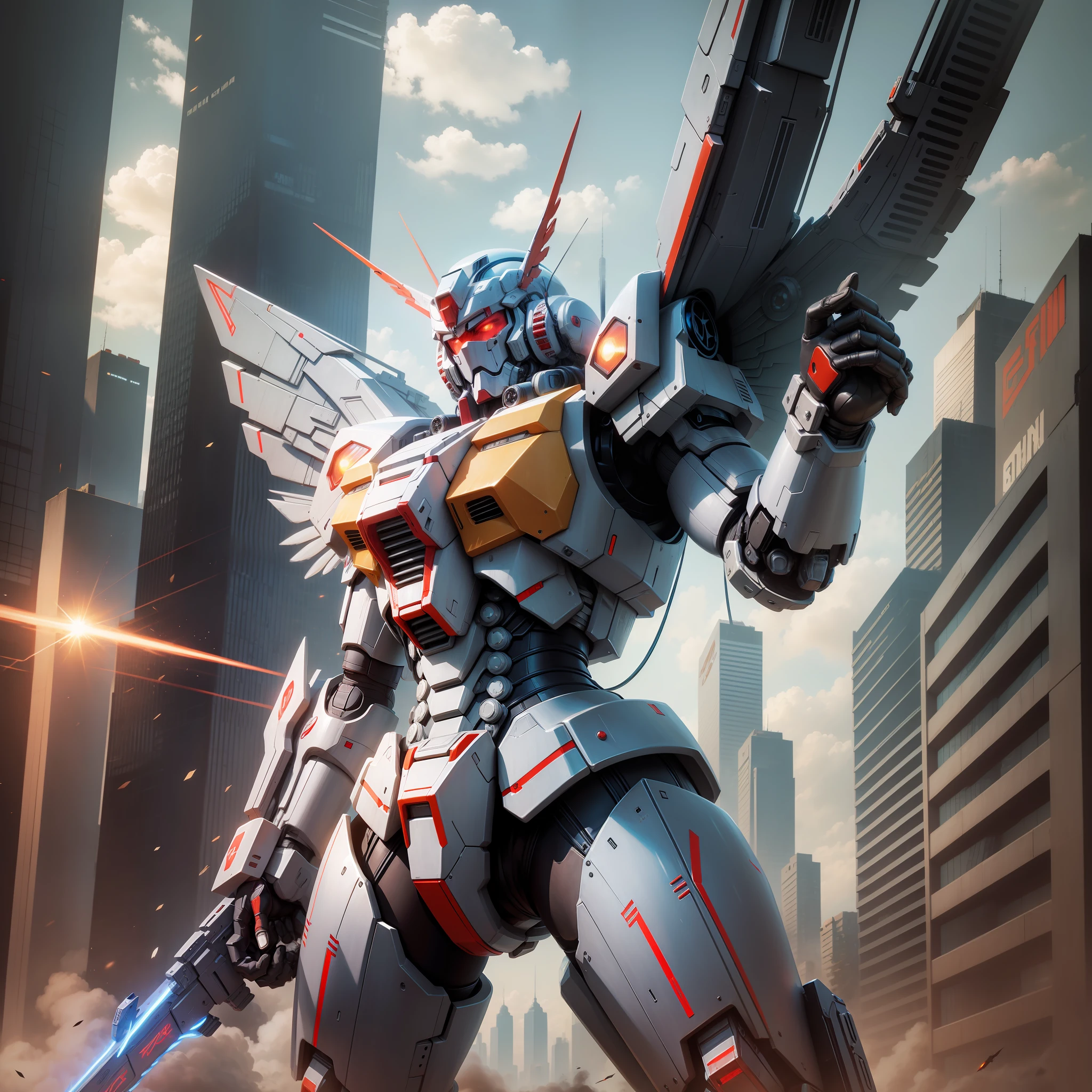 Wings of an Angel Giant Robot Cyberpunk Sci-Fi Gundam Top Quality Masterpiece Beam Saber Robot Future World