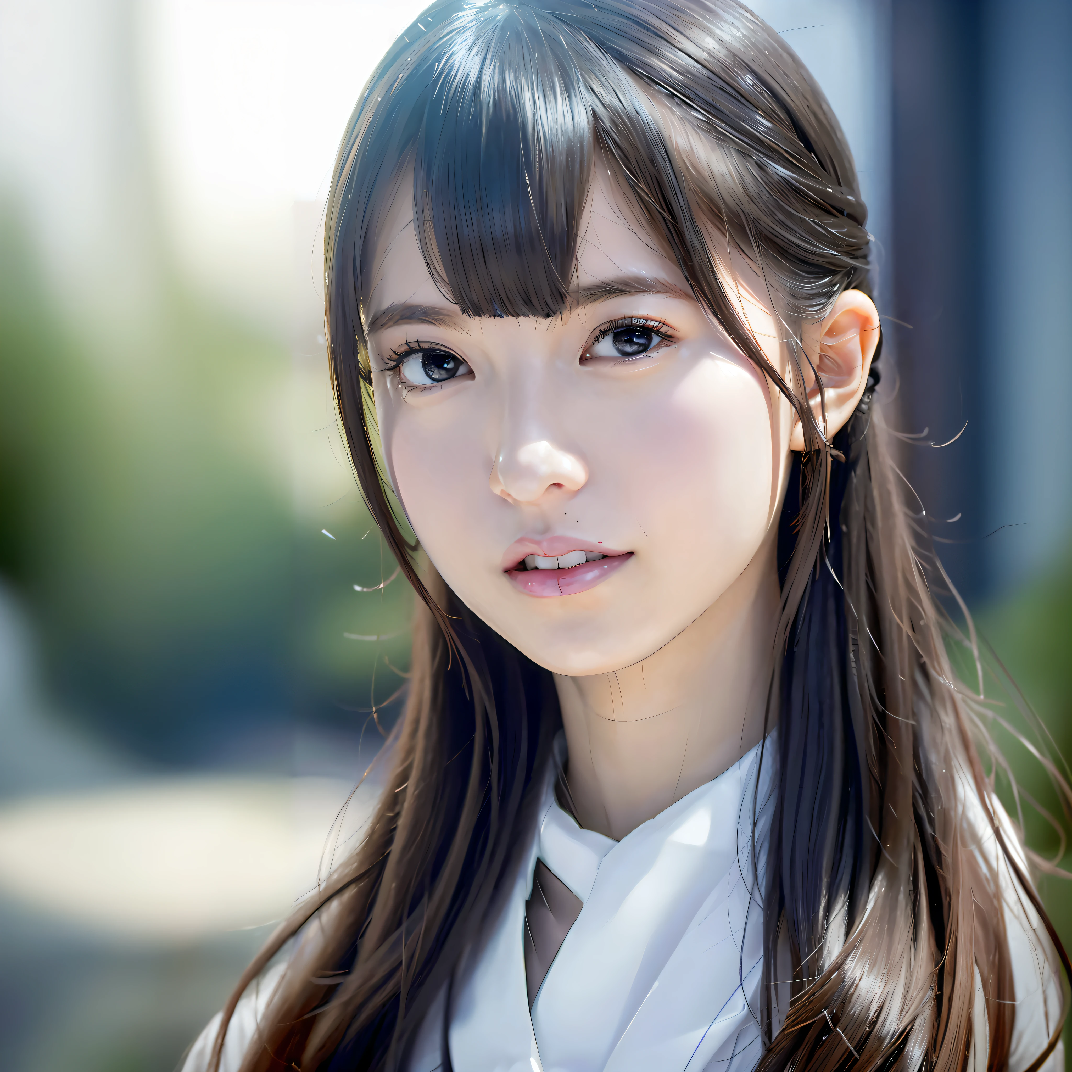 arafed asian woman with long hair and white shirt looking at camera, realistic young gravure idol, beautiful japanese girls face, 奈良美智, kimi takemura, japanese model, young pretty gravure idol, girl cute-fine-face, cute natural anime face, young gravure idol, portrait of a japanese teen