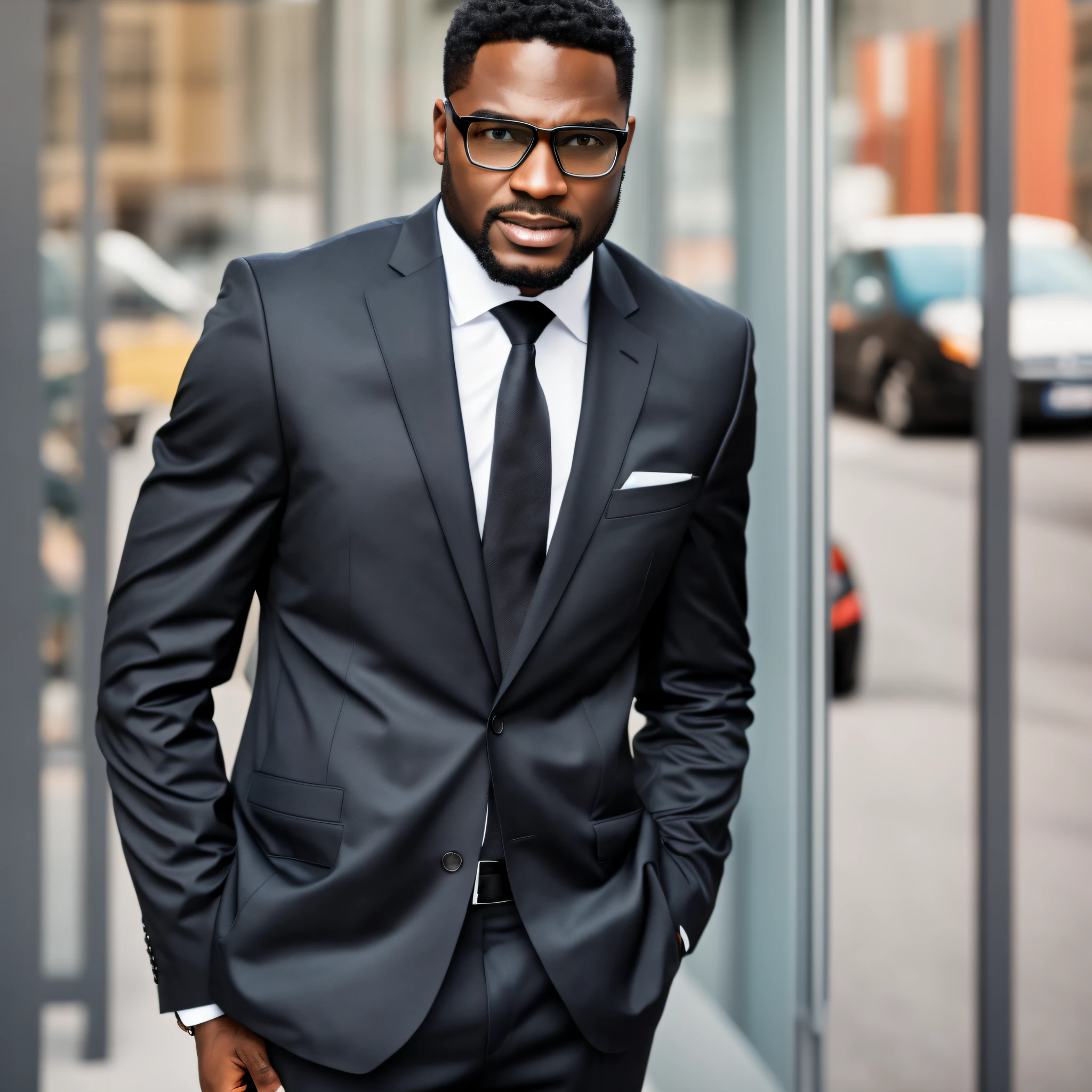 create an 8k image with the size 9:16, of a black bussiness man on the --auto --s2