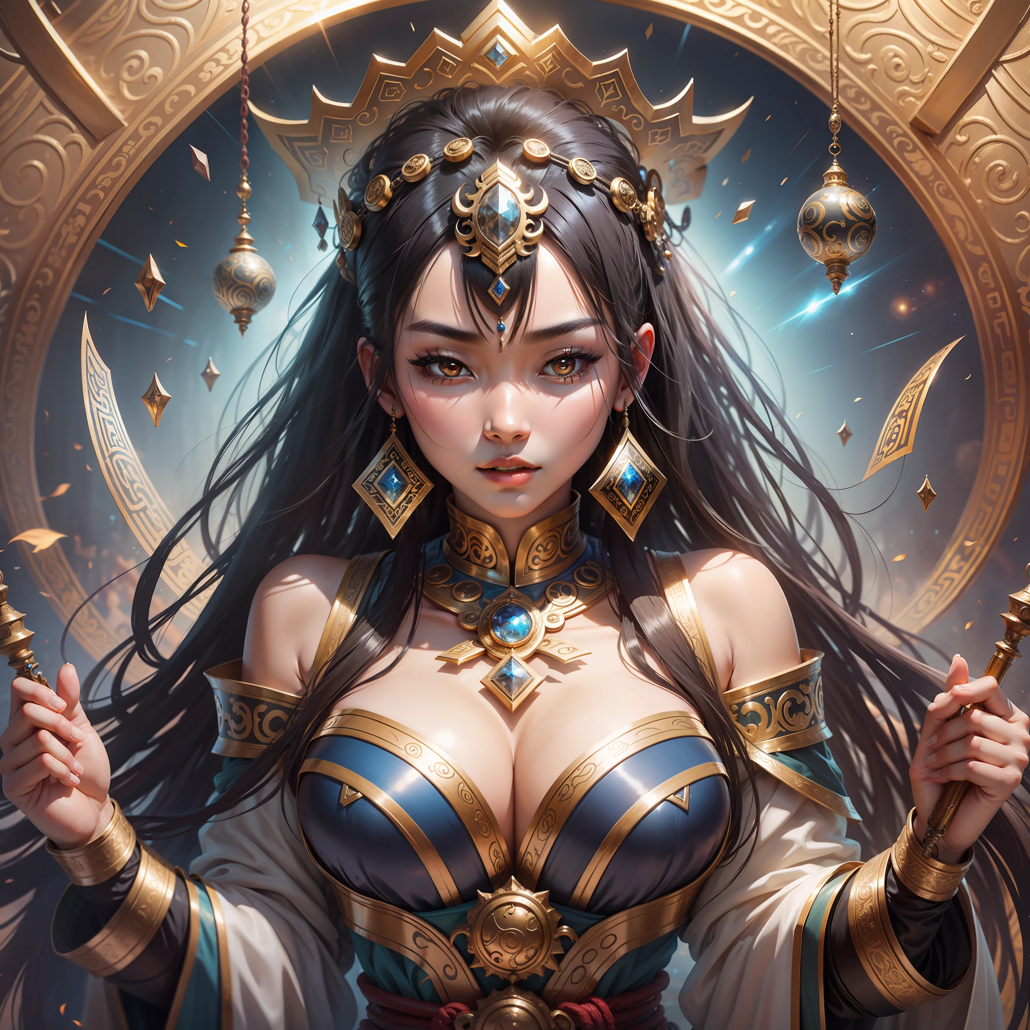 Mongolian Elements Gallery Lots of details Steam age, time, space, magic, fantasy, costume beauty, beautiful woman with perfect figure, double eyelids, metal