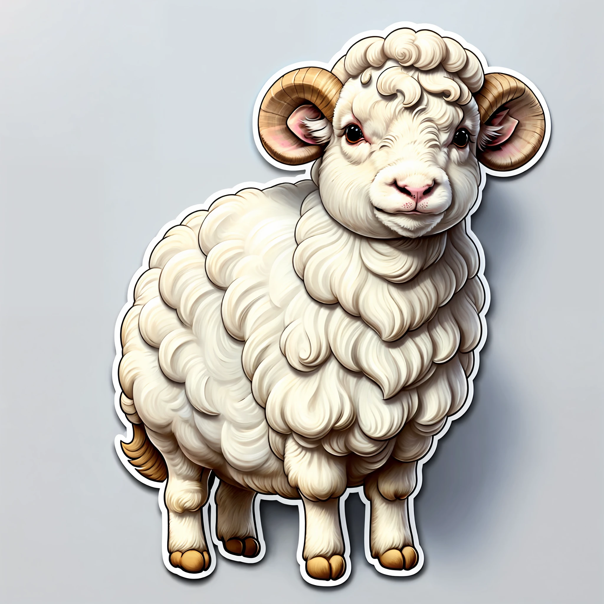 1Cute sheep. stickers Very detailed, clean, high quality, sharp image