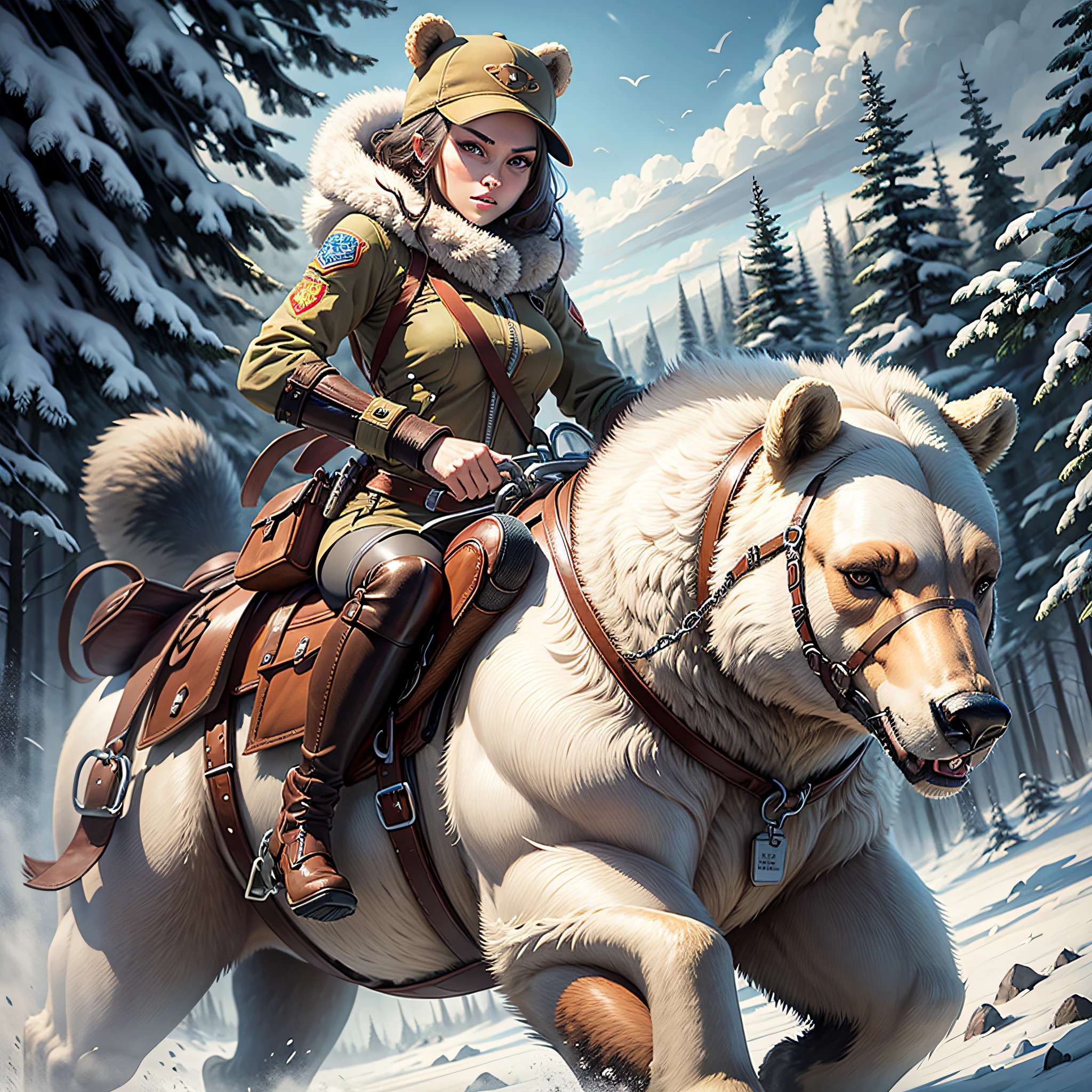 huntress riding bear