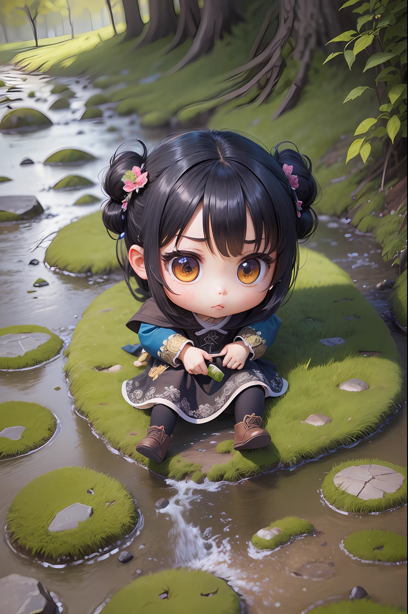 Chibi style, ultra realistic photo, short shot, intricate detailed illustration, best photo, "Fallen, stop blowing my mind" 8k