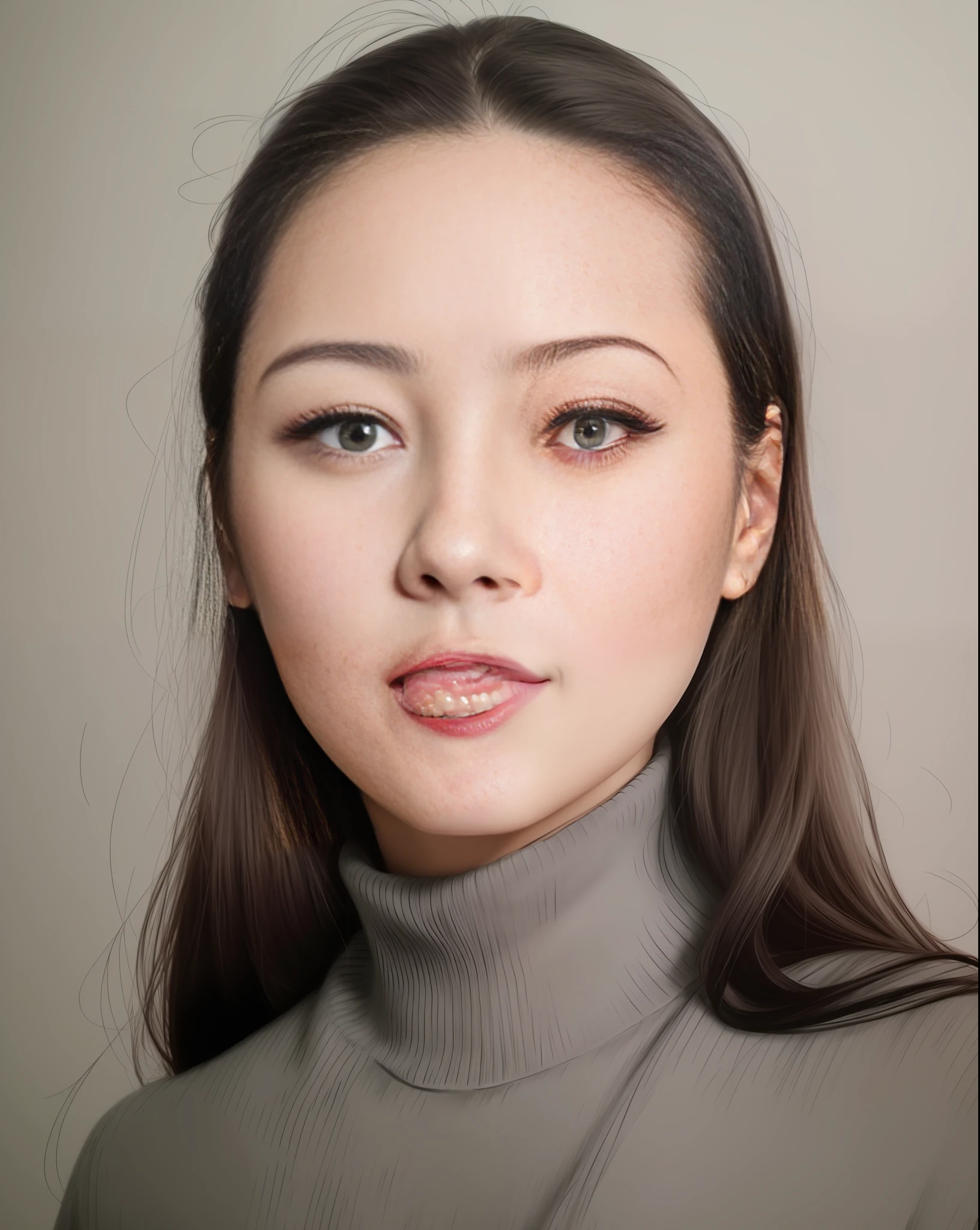 a drawing of a woman with a turtle neck sweater and a sweater, realistic sketch, realistic portrait, realism drawing, realistic drawing, hyperrealistic sketch, girl portrait, realistic. cheng yi, realistic graphite, highly detailed portrait, realistic female portrait, professional portrait drawing, extremely detailed portrait, portrait drawing, extremely realistic face, portrait of jossi of blackpink, portrait girl