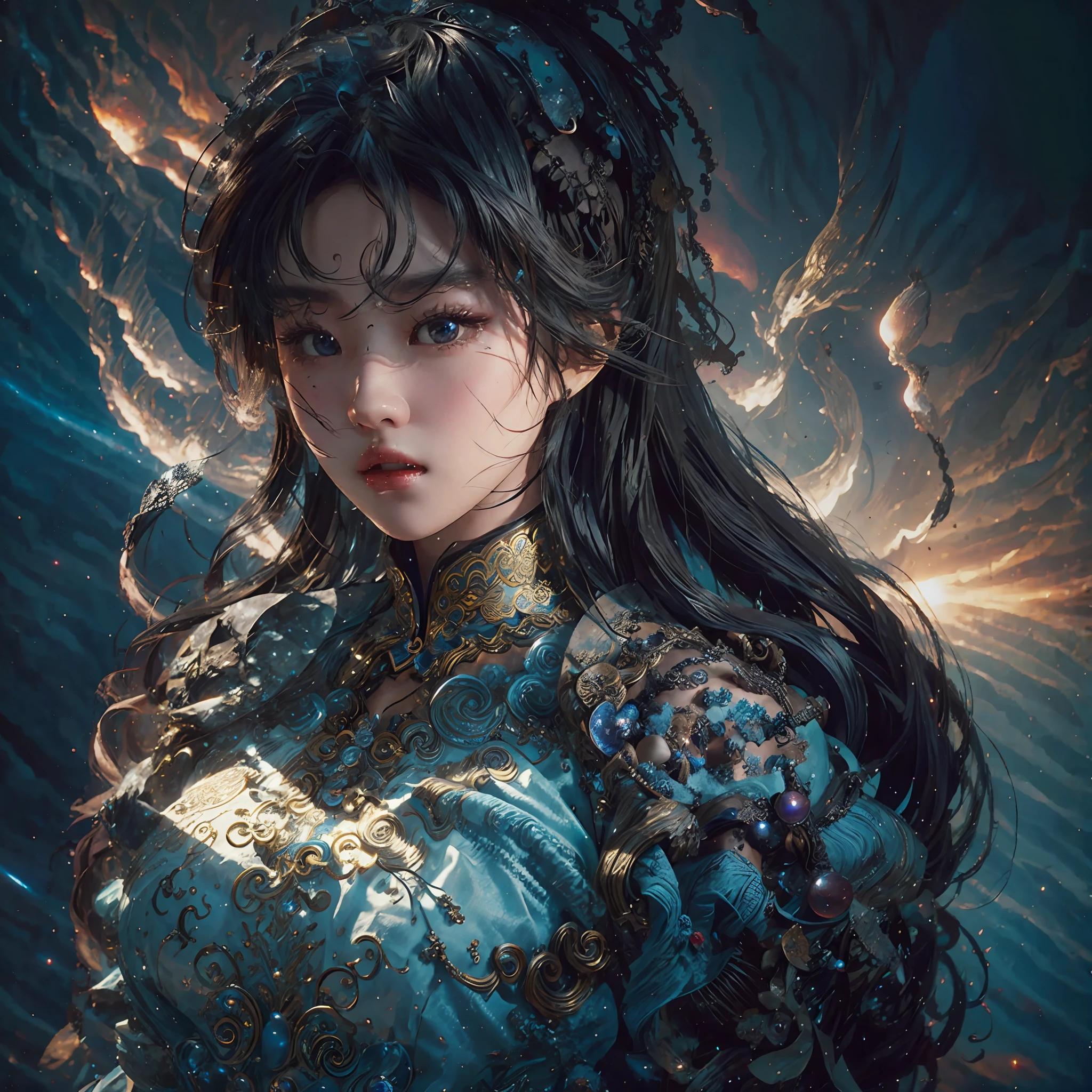 Mongolian Elements Gallery Lots of details Steam age, time, space, magic, fantasy, costume beauty, beautiful body perfect, royal sister, double eyelids, metal --auto --s2