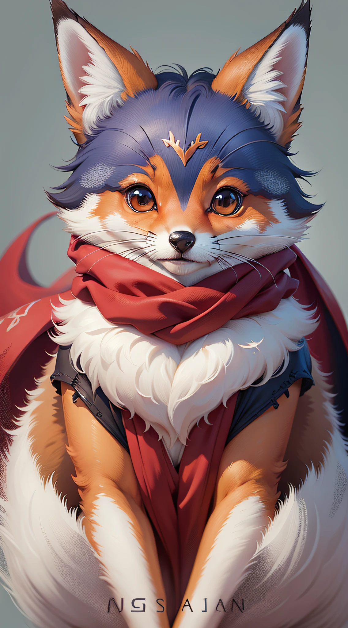 Pictures of foxes wearing red scarves, cute detailed digital art, cute digital paintings, furry character portraits, cute digital art, cute detailed artwork, trends on cgstation, furry art, kawaii realistic portraits, furry art!!!, Fursona art, digital painting highly detailed, detailed fan art, flesty art council, furry digital art