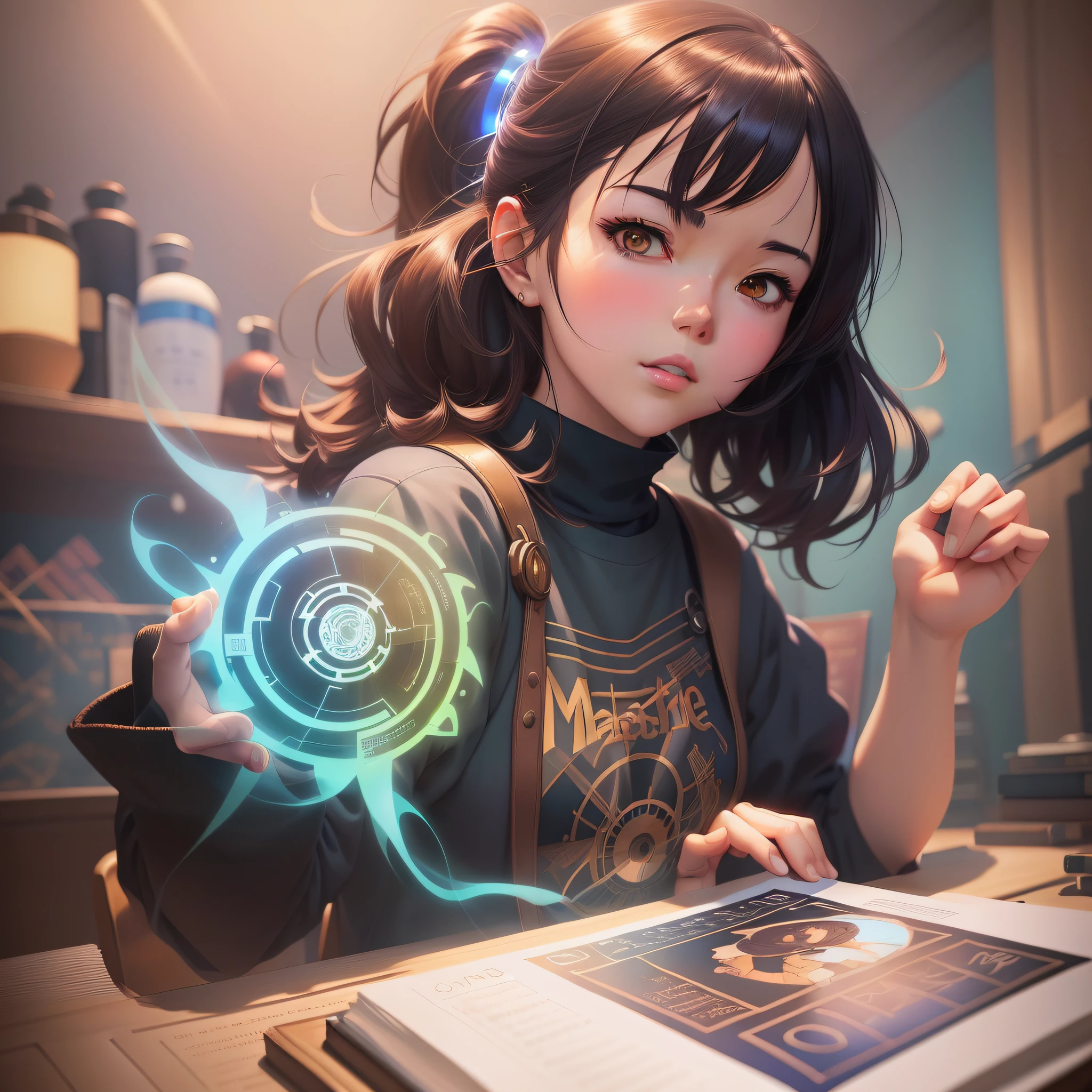 anime girl with a book and a magic circle, artgerm and atey ghailan, range murata and artgerm, artgerm. anime illustration, artgerm portrait, ig model | artgerm, detailed digital anime art, artgerm and wlop, anime styled digital art, graphic artist artgerm