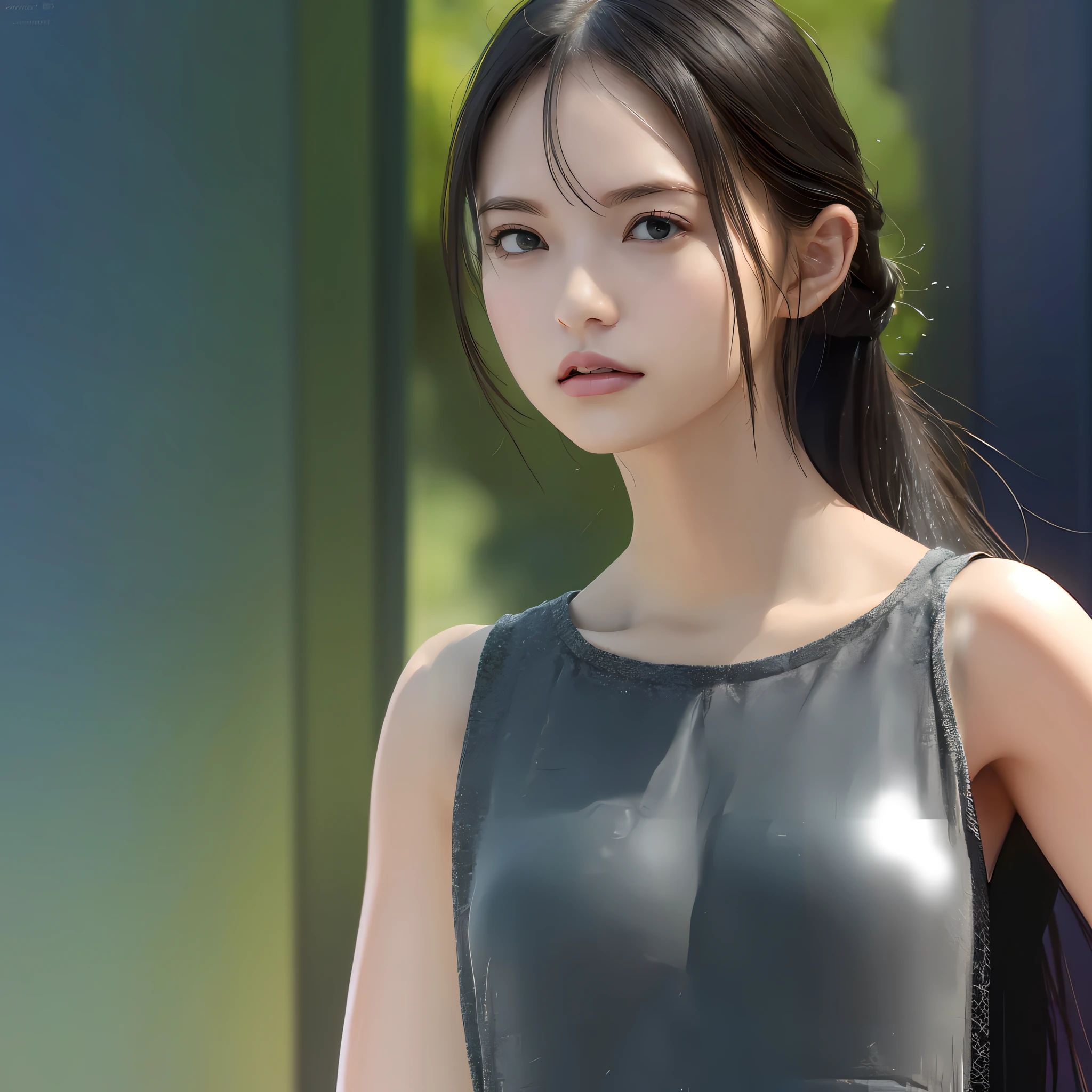 a close up of a woman in a black top posing for a picture, smooth anime cg art, realistic anime 3 d style, 3 d anime realistic, photorealistic anime girl render, realistic anime artstyle, photorealistic anime, anime realism style, made with anime painter studio, realistic young anime girl, painted in anime painter studio, artwork in the style of guweiz