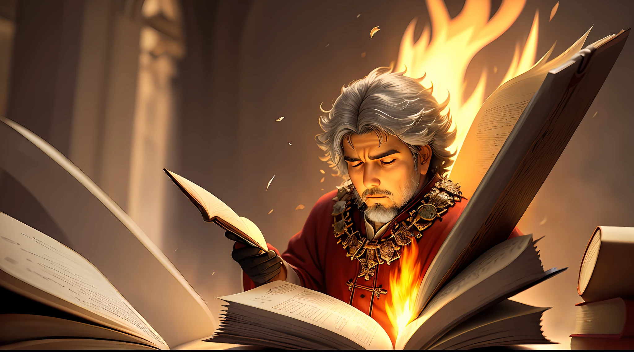 "Cristões burning a book"