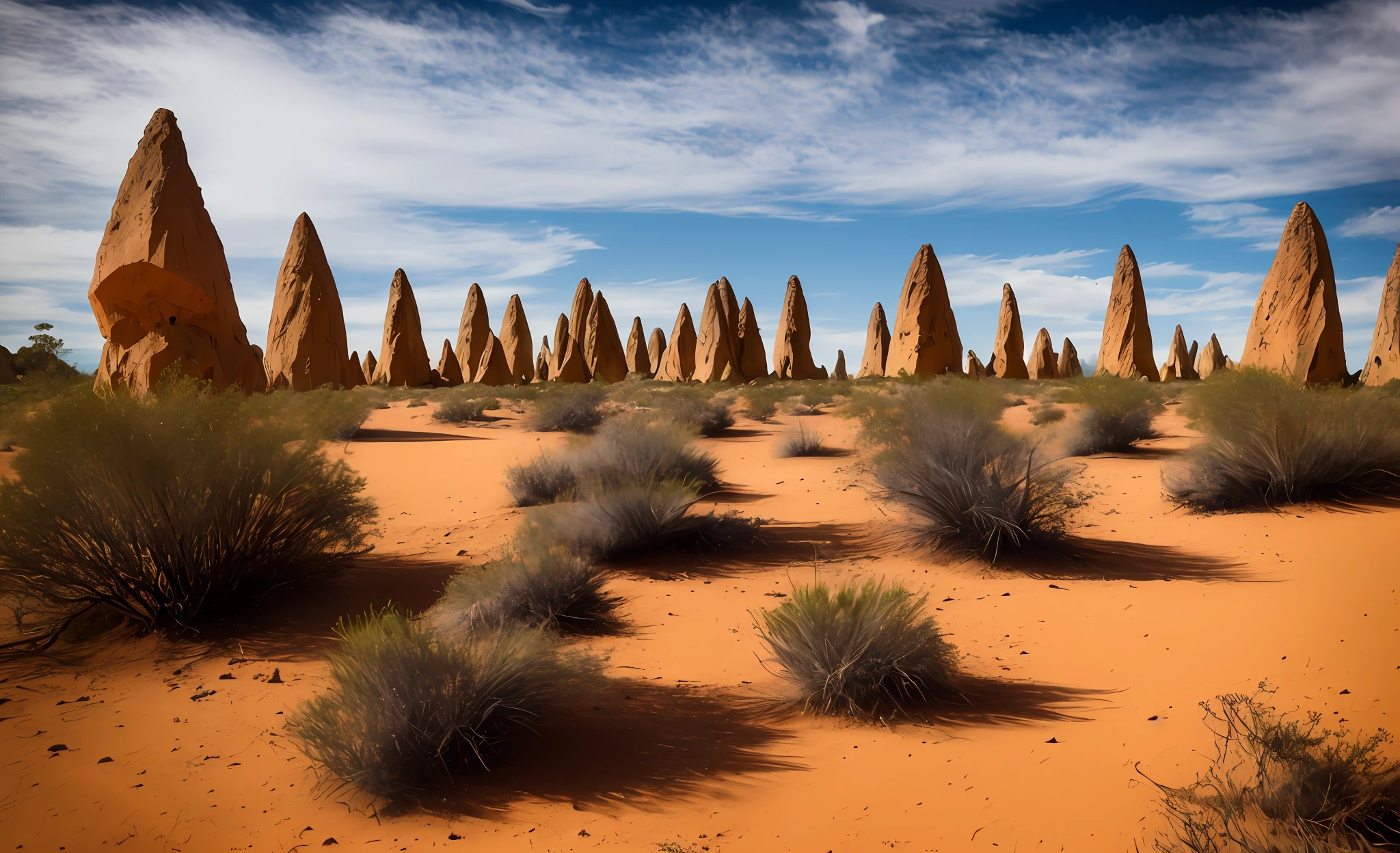 Pinnacles’s desert in Australia. High defined photography with low angle , style raw