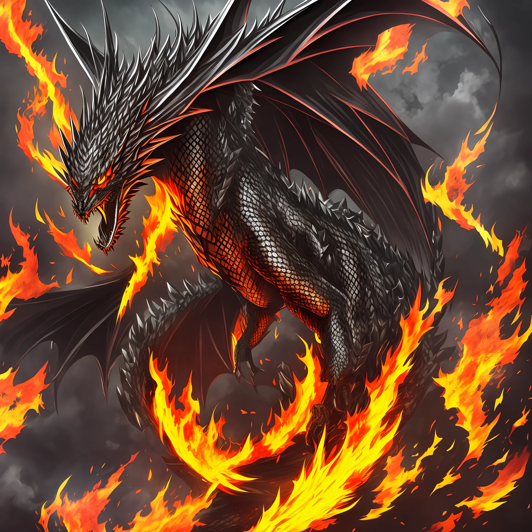 Black Dragon Releasing Anime Style Fire