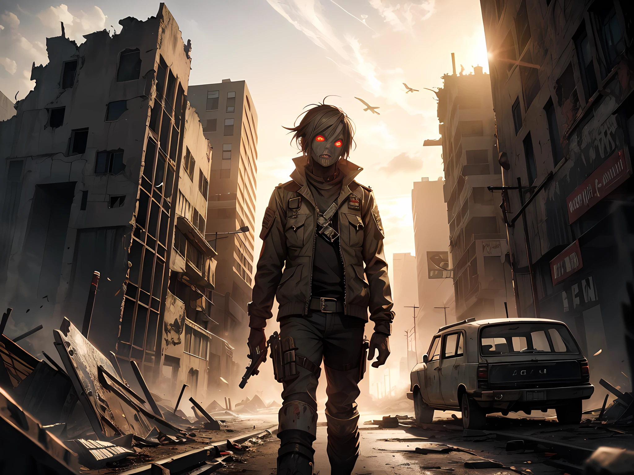 The end times, wasteland, ruins, red-eyed zombies,