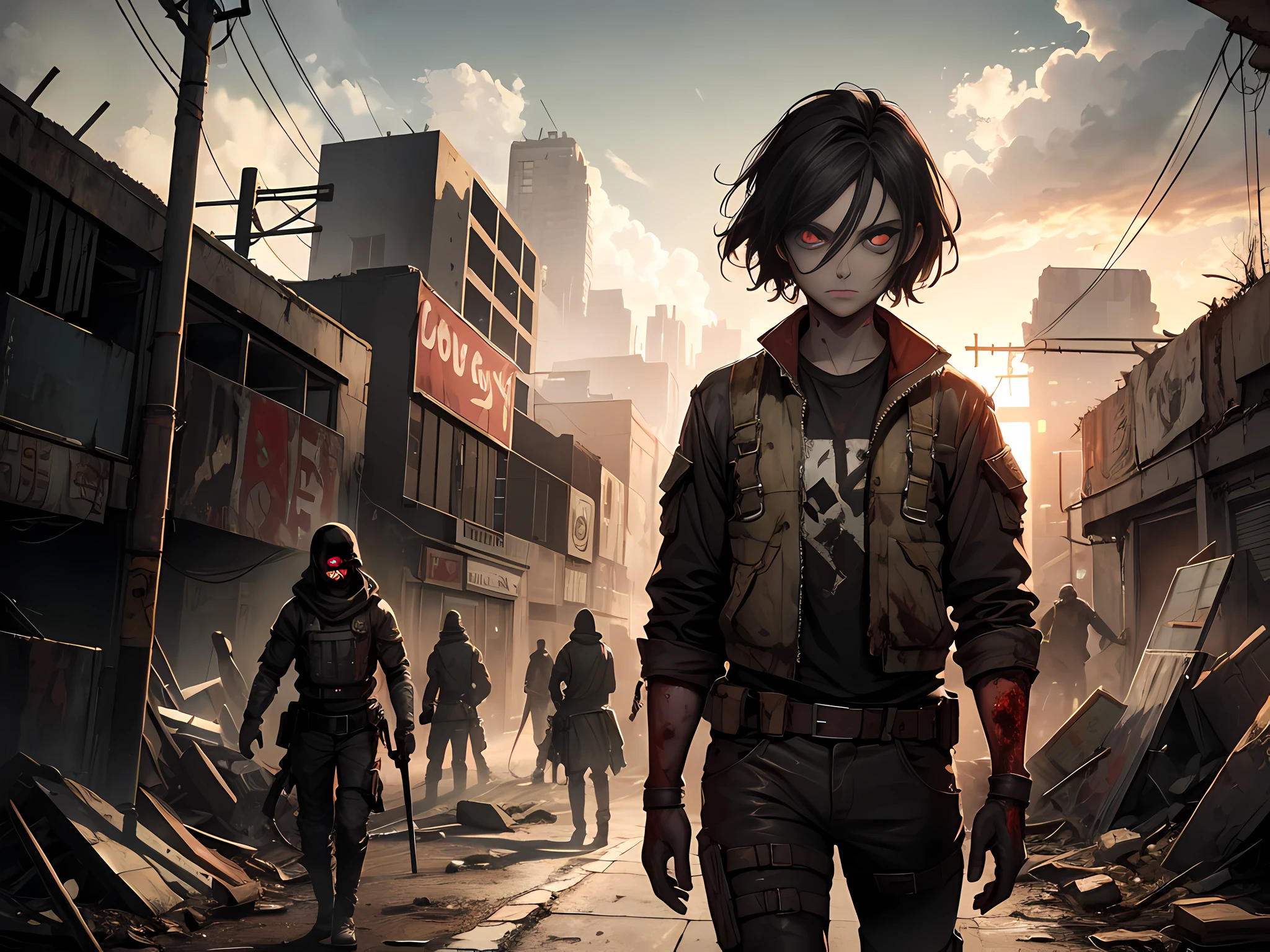 The end times, wasteland, ruins, red-eyed zombies,