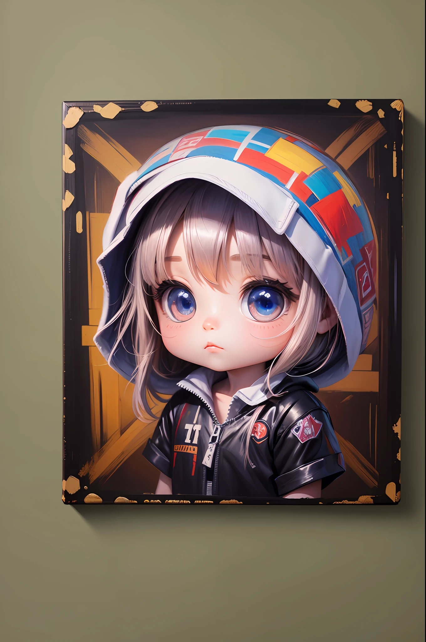 Oil painting style, chibi model "It's not what I am inside, it's what I do that defines me."