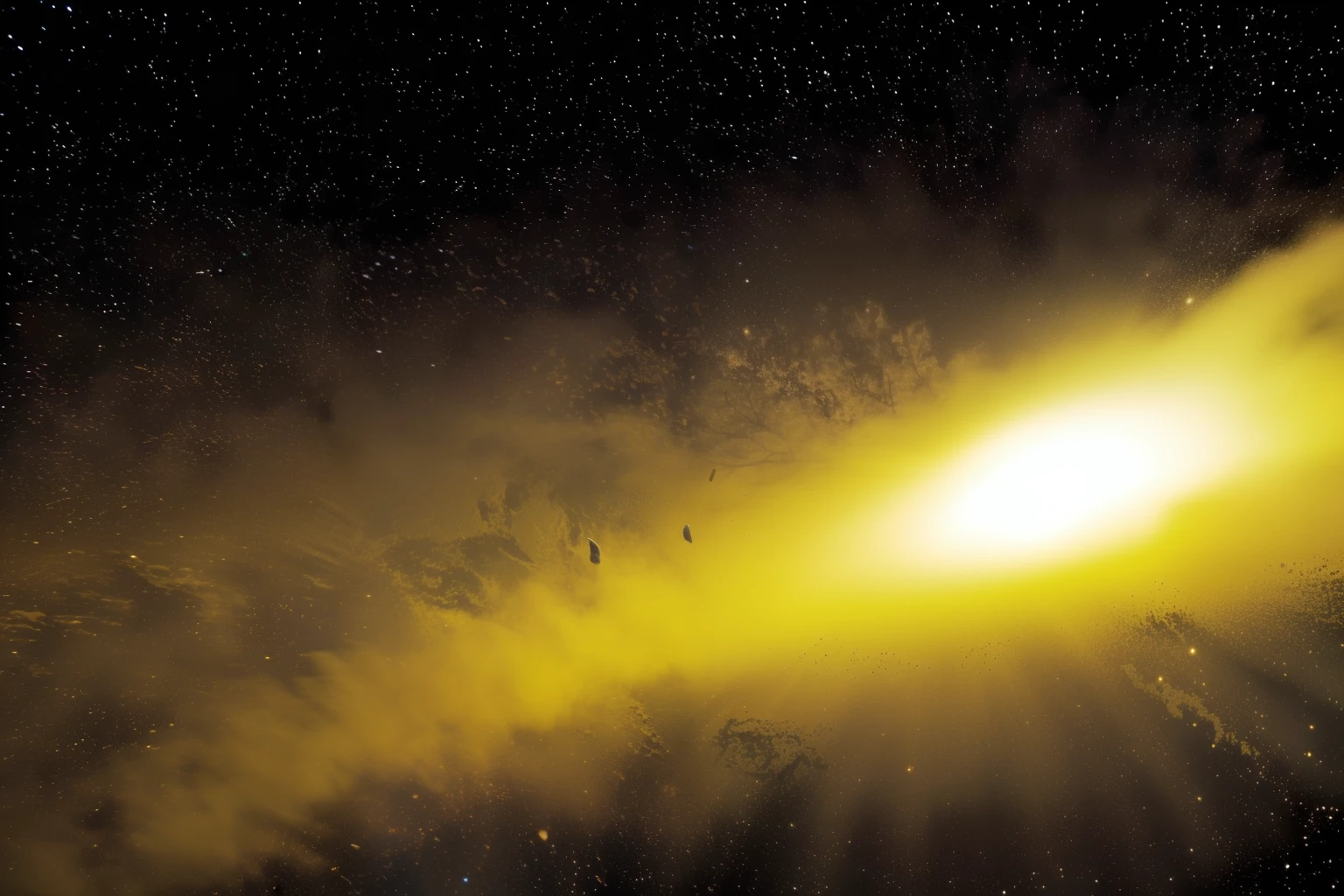 Image of a comet speeding across the screen