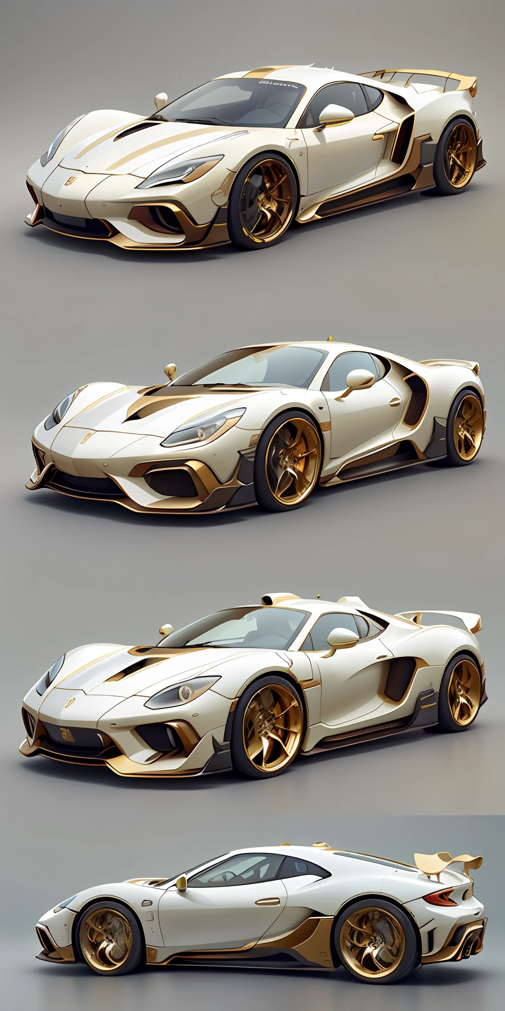 Ivory Golden AI sports car one beautiful one picture