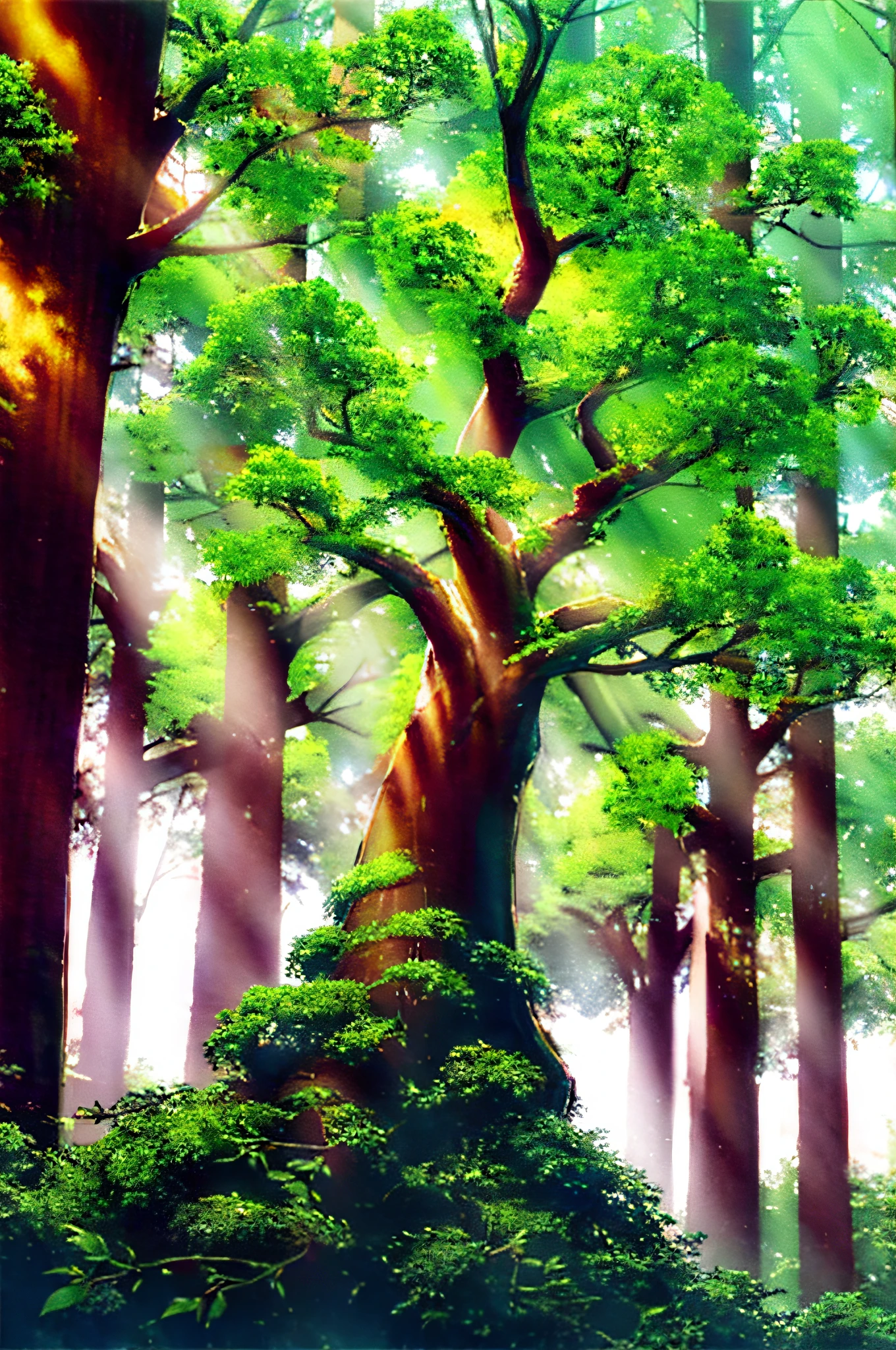 tree, forest, redwood. Caravaggio.