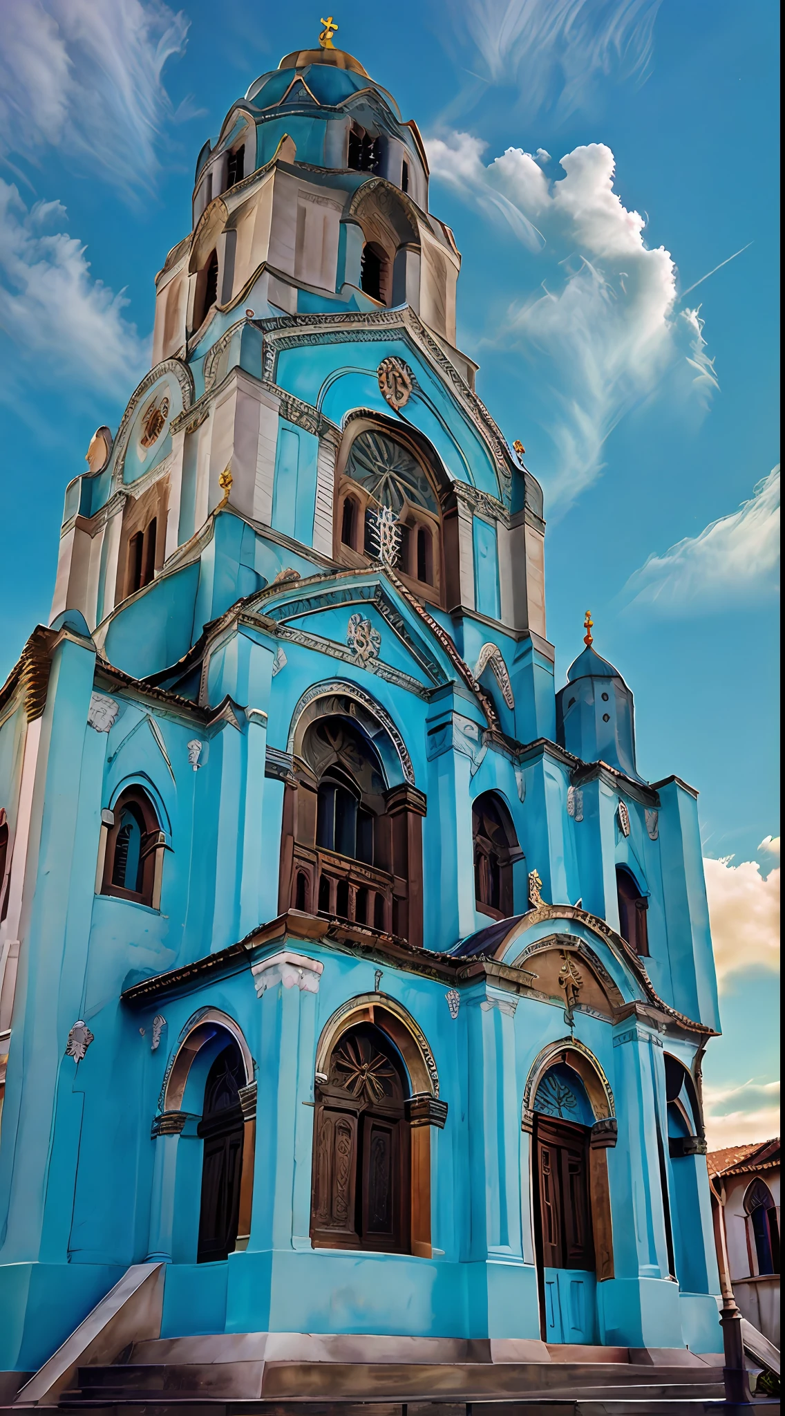 ((church of Hagia Sophia)), (Vibrant colors),(Majestic),((turkey))),(Turquoise sky),(Romantic atmosphere), ((realistic)), (shigh definition),