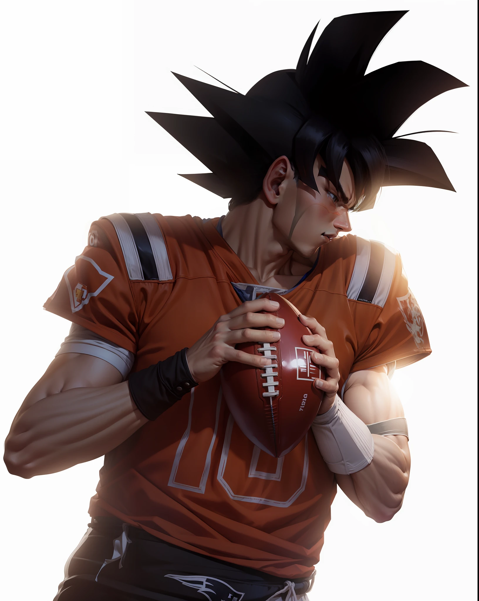 goku playing American football, white background --auto --s2