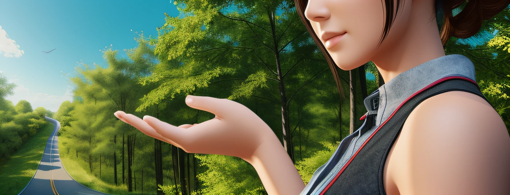 Western, beautiful and healthy person who is in urban and wooded environment, realistic image, 3d image, VSX --auto --s2