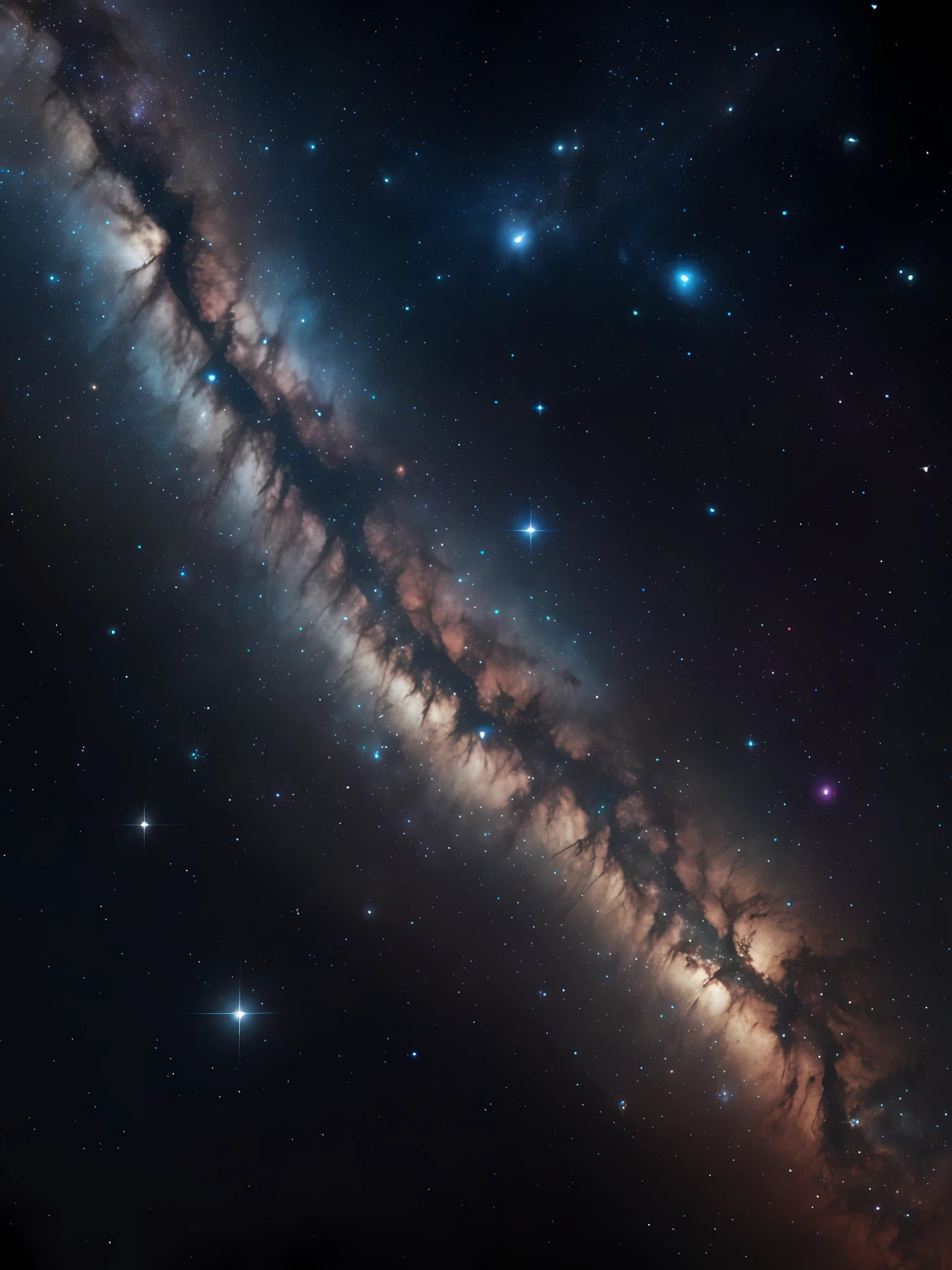 Detailed portrait, Universe Carina Nebula, dark night, point of illumination, starry 4k