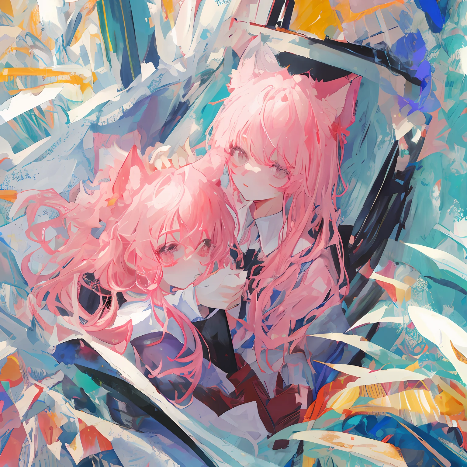 Animal wolf pink head