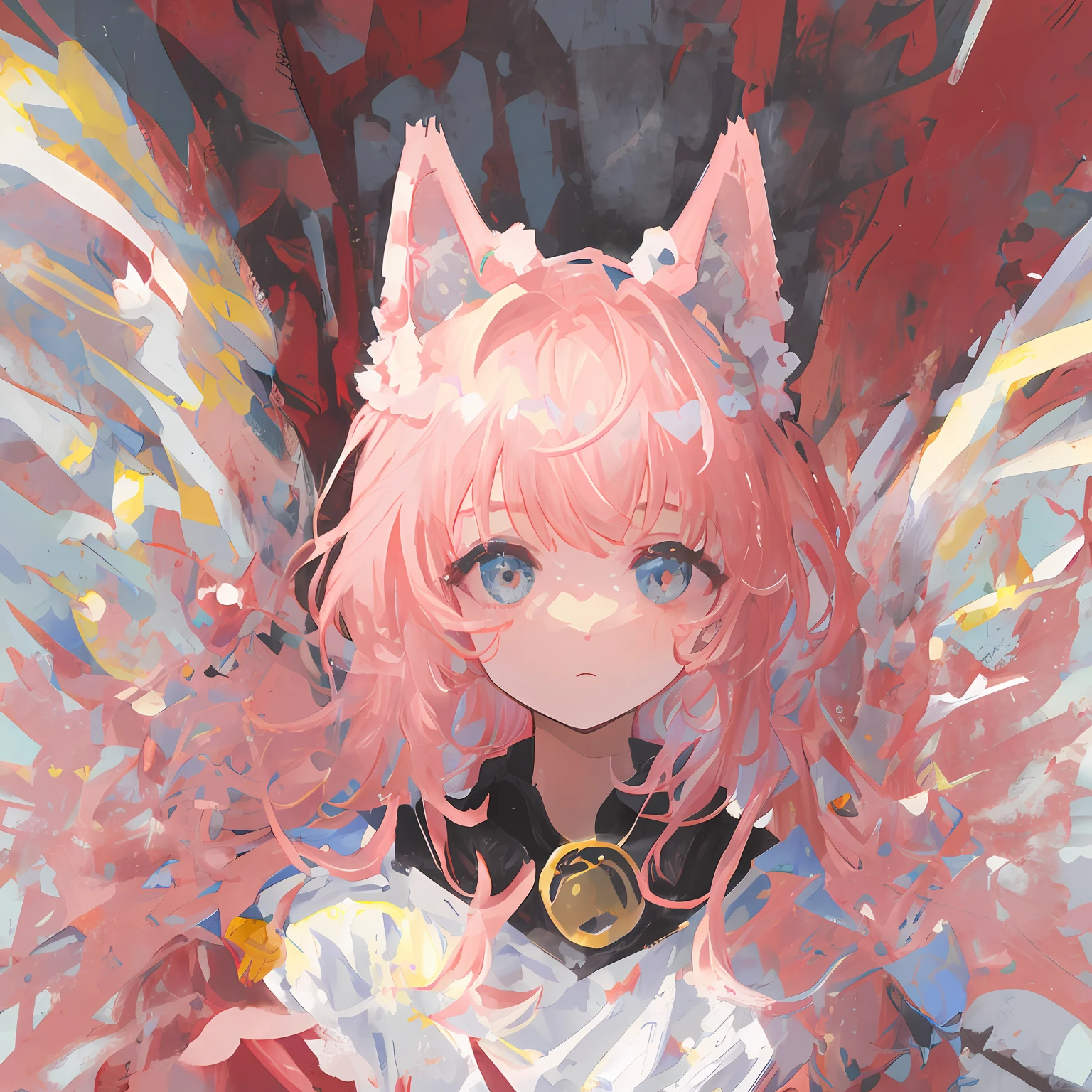 Animal wolf pink head