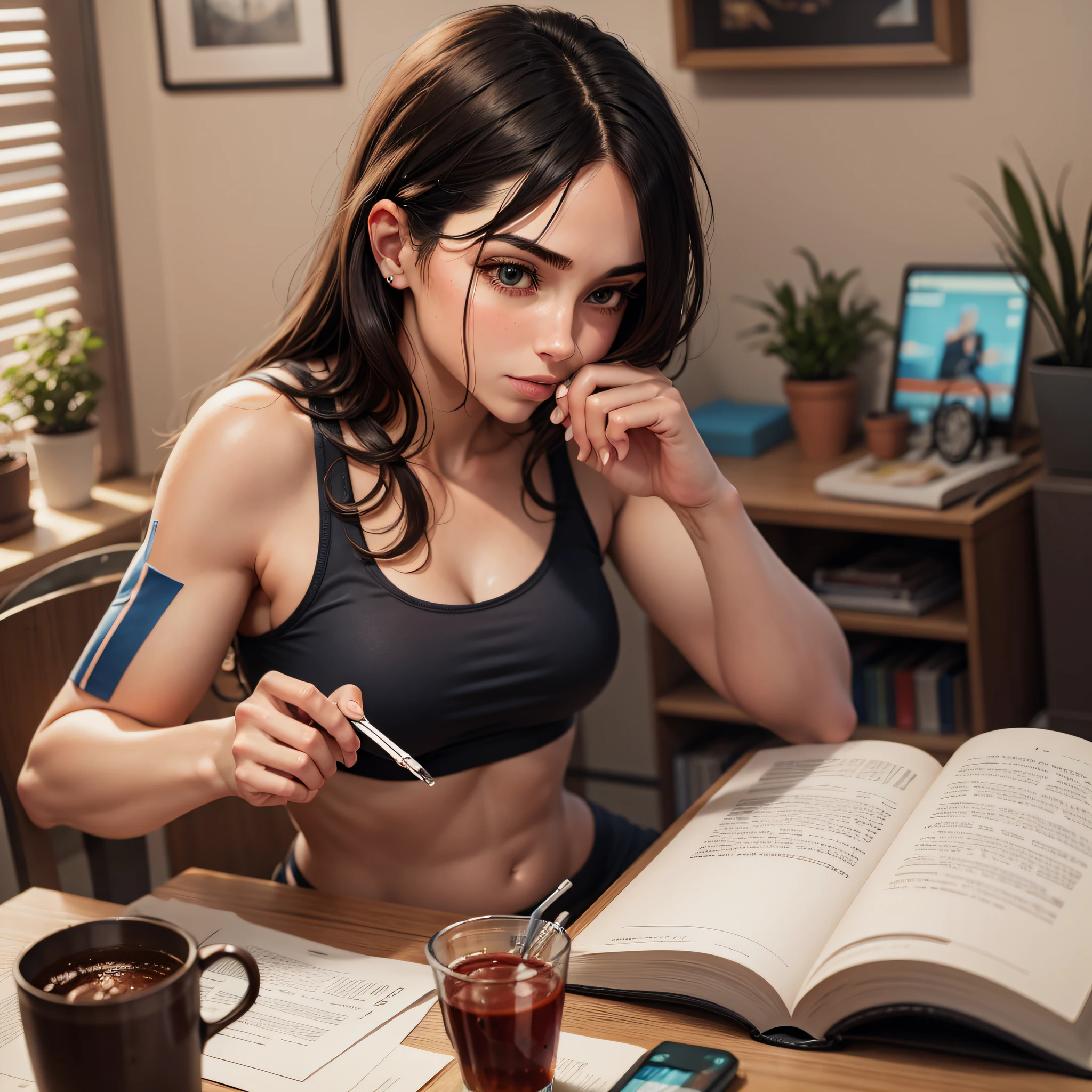 person reading, working out and taking care of themselves --auto --s2