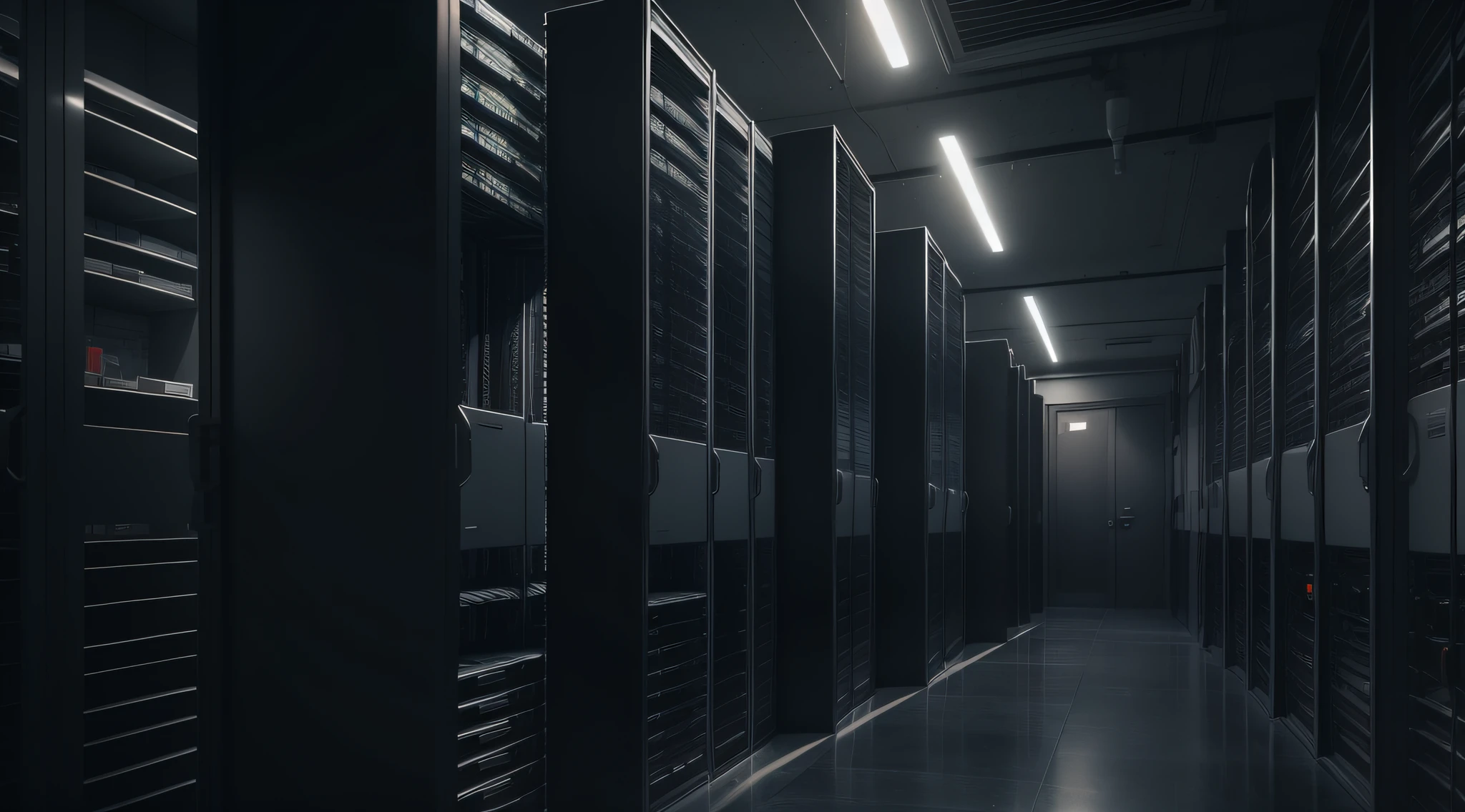 Create a room with servers in racks but in the dark with only the server lights on