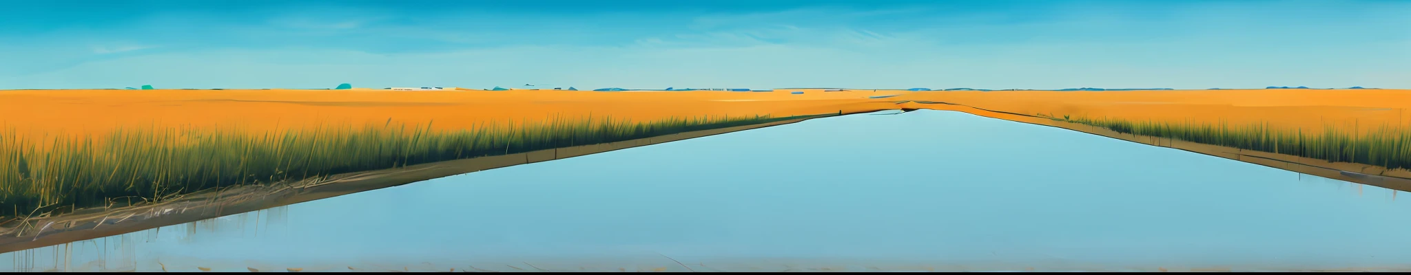 Conceptual art, no humans, puddles, field, road, ultra detailed, ultra realistic