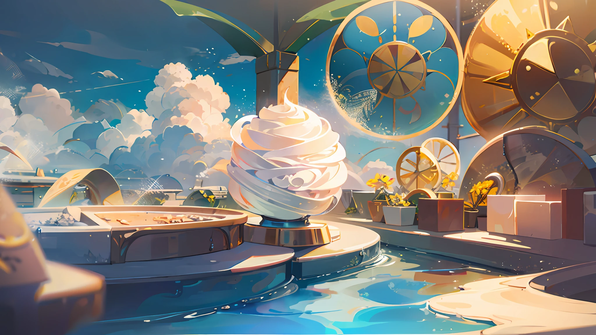 a world built by sweets, creamy lighting, sunny environment   4 --auto --s2