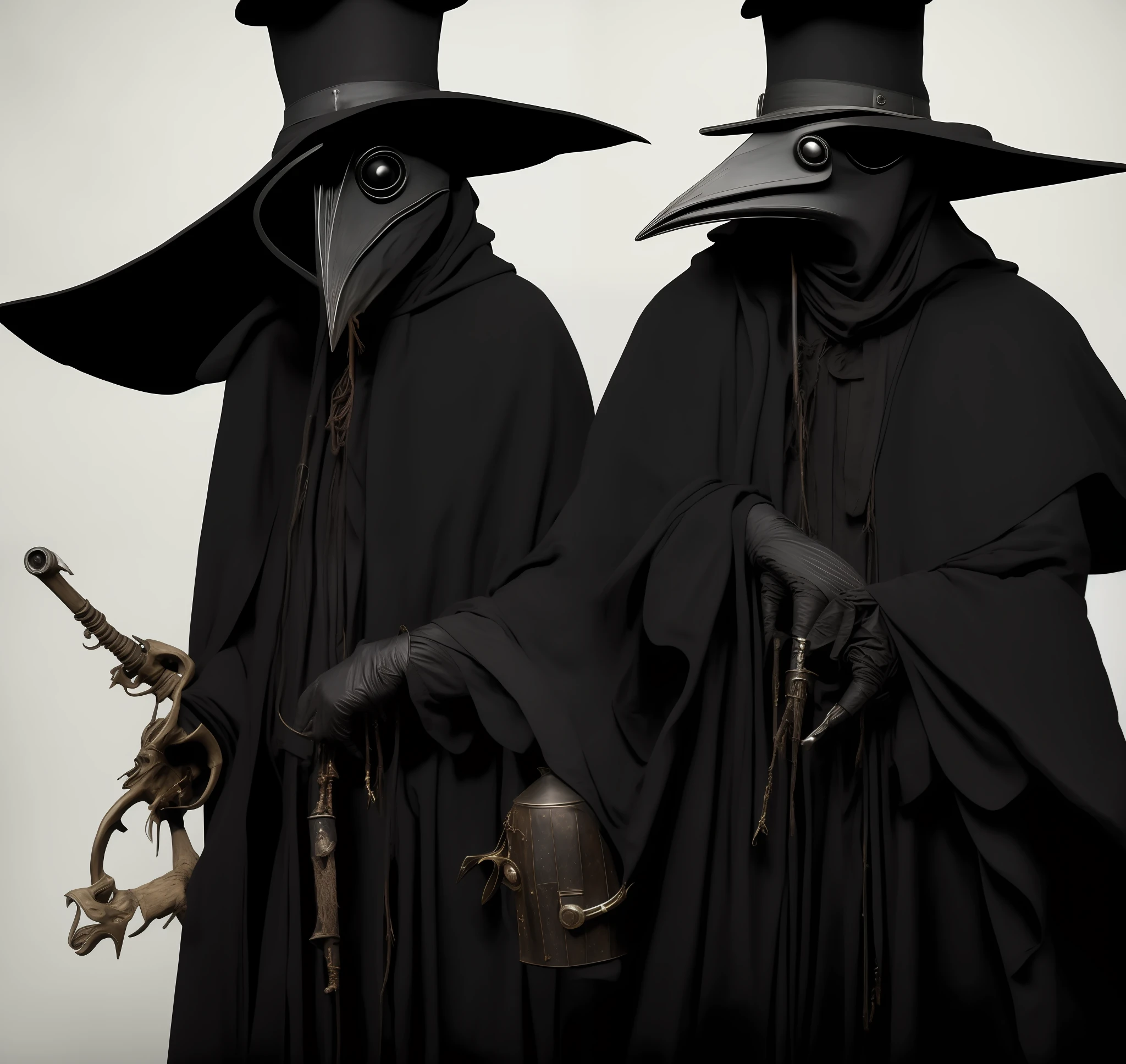 Arafed plague man in a black hat and strange robes with a long beak, plague doctor, plague doctor, plague doctor mask, plague father, plague mask, cowboy plague doctor, white plague doctor mask, plague, mysterious man, white man with black cloth mask, plague and fever. Full Body, Avantgarde 4K Wallpaper