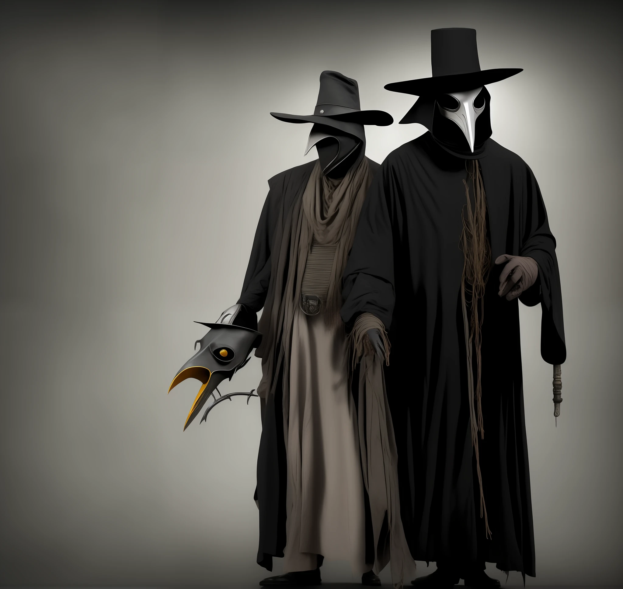 Arafed plague man in a black hat and strange robes with a long beak, plague doctor, plague doctor, plague doctor mask, plague father, plague mask, cowboy plague doctor, white plague doctor mask, plague, mysterious man, white man with black cloth mask, plague and fever. Full Body, Avantgarde 4K Wallpaper
